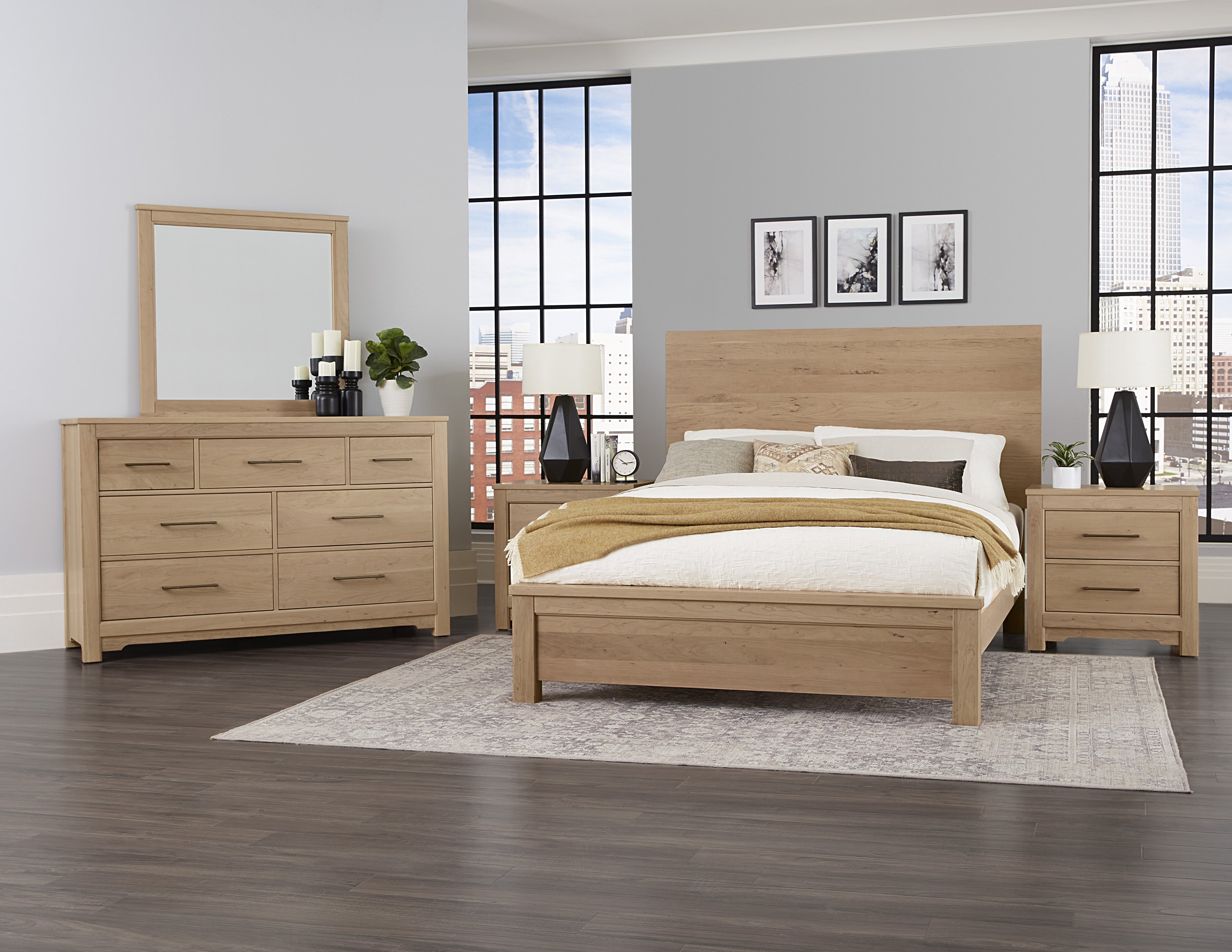 Artisan and Post by Vaughan-Bassett Crafted Cherry Plank Bed in Bleached Cherry