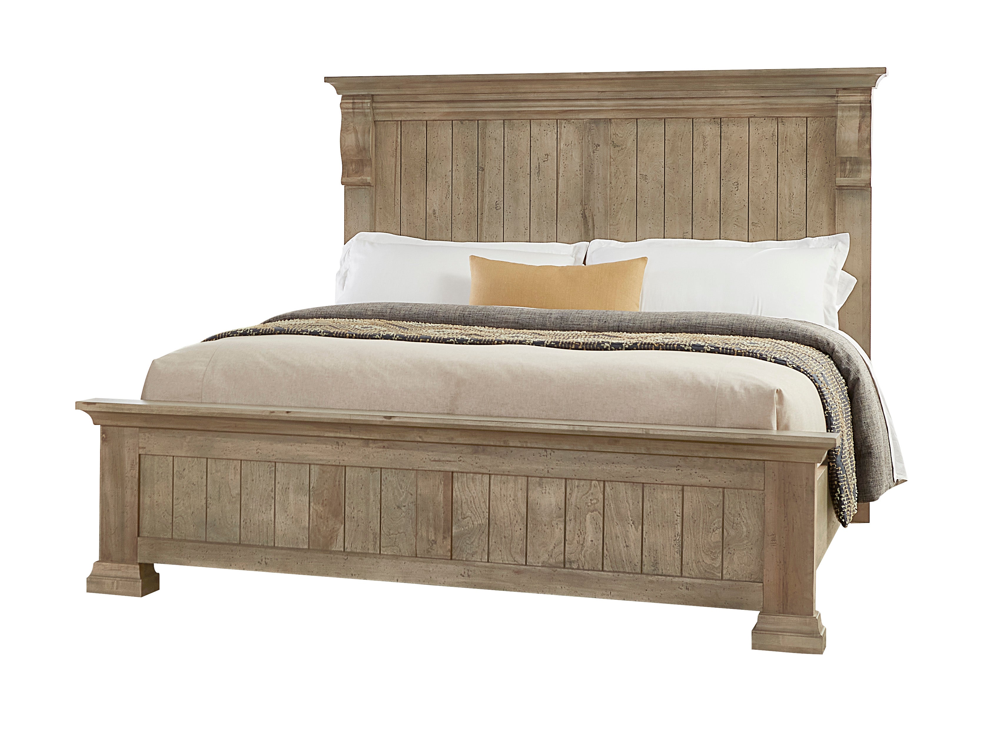 Artisan and Post by Vaughan-Bassett Carlisle Corbel Bed in Natural Grey