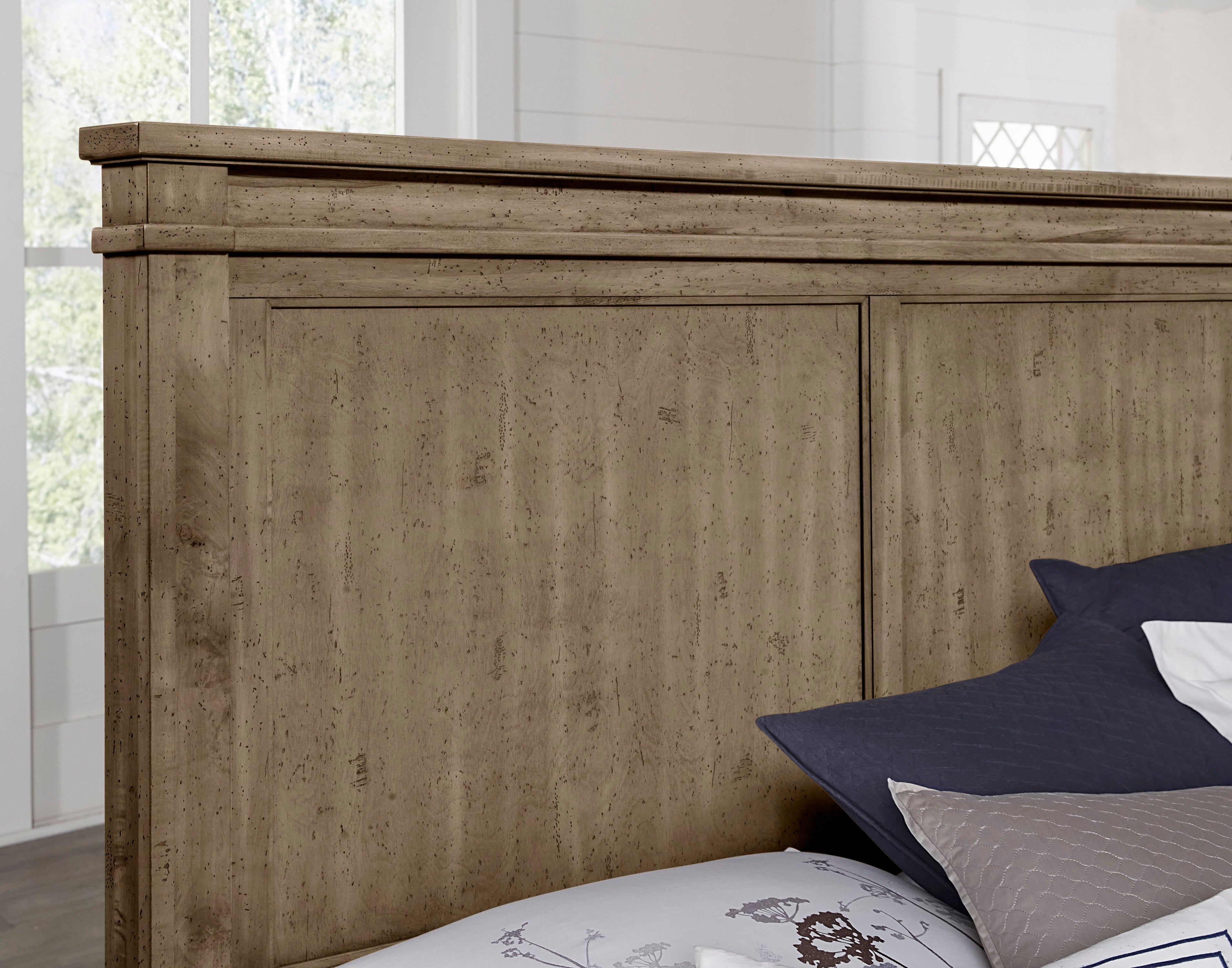 Artisan and Post Cool Rustic Mansion Bed with  Footboard Storage in Stone Grey