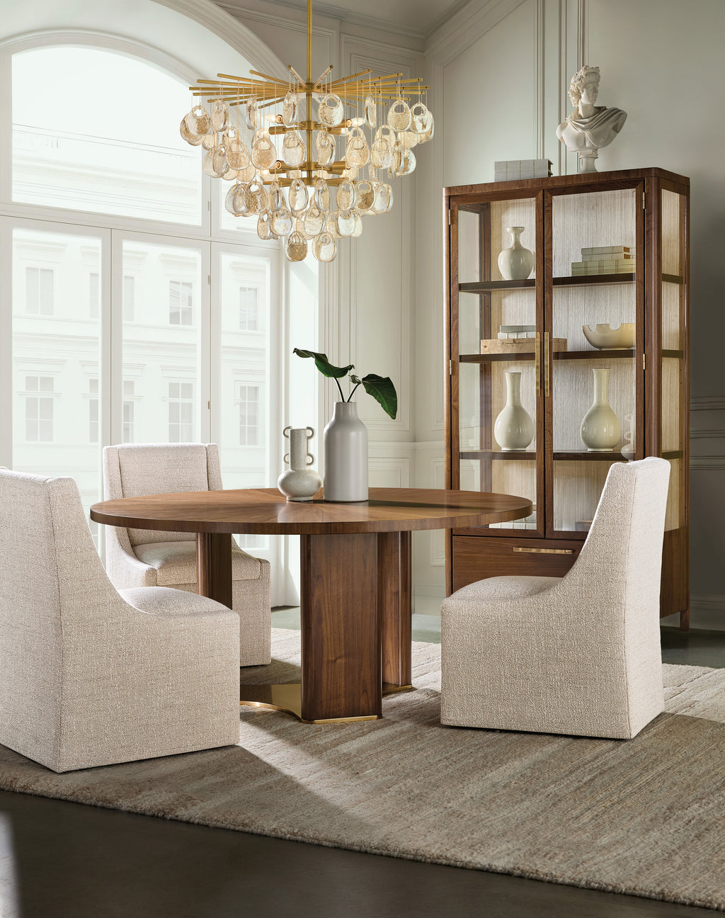 Hooker Furniture Eleana Display Cabinet in Light Caramel/Sunlit Bronze