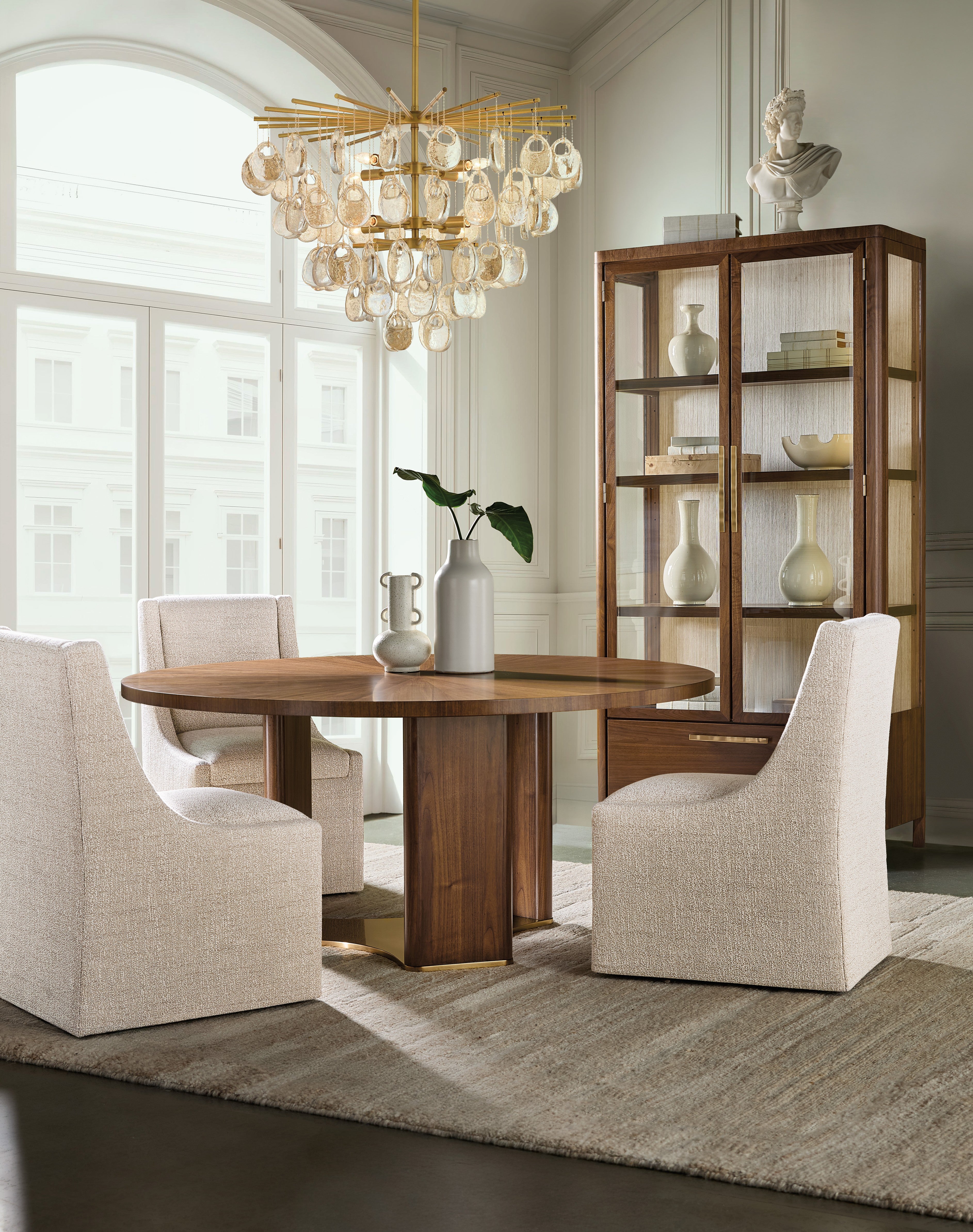 Hooker Furniture Eleana Display Cabinet in Light Caramel/Sunlit Bronze