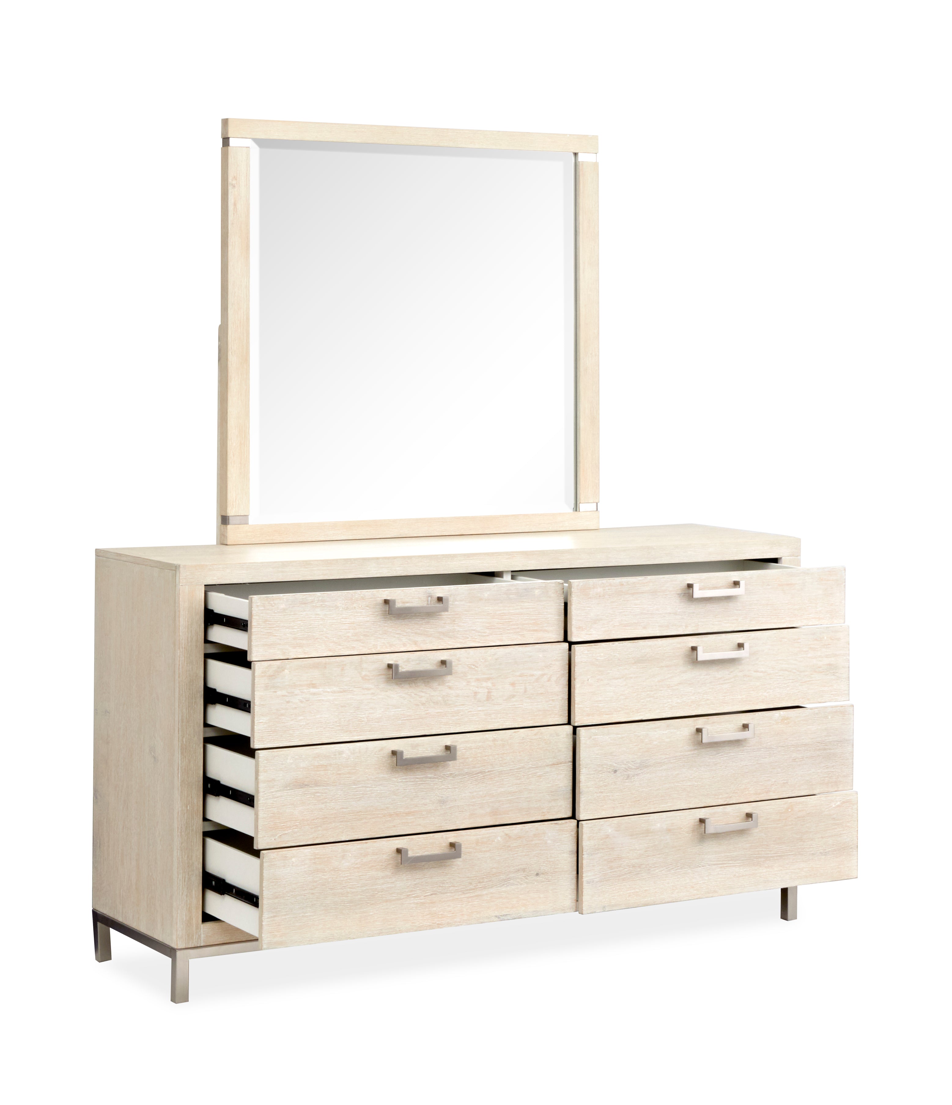 Addison Lane White Landscape Mirror in White Oat