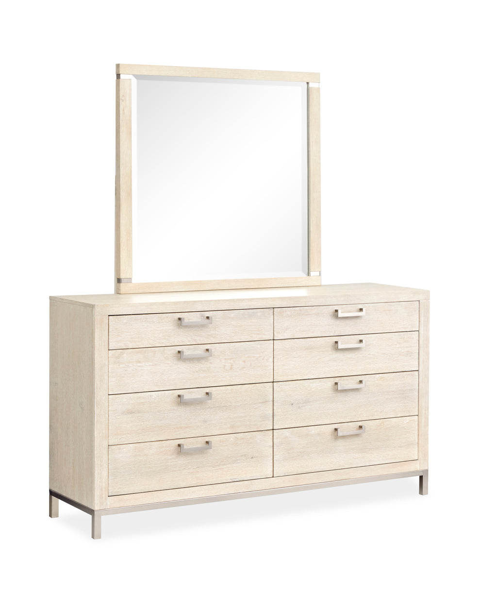 Addison Lane White Landscape Mirror in White Oat