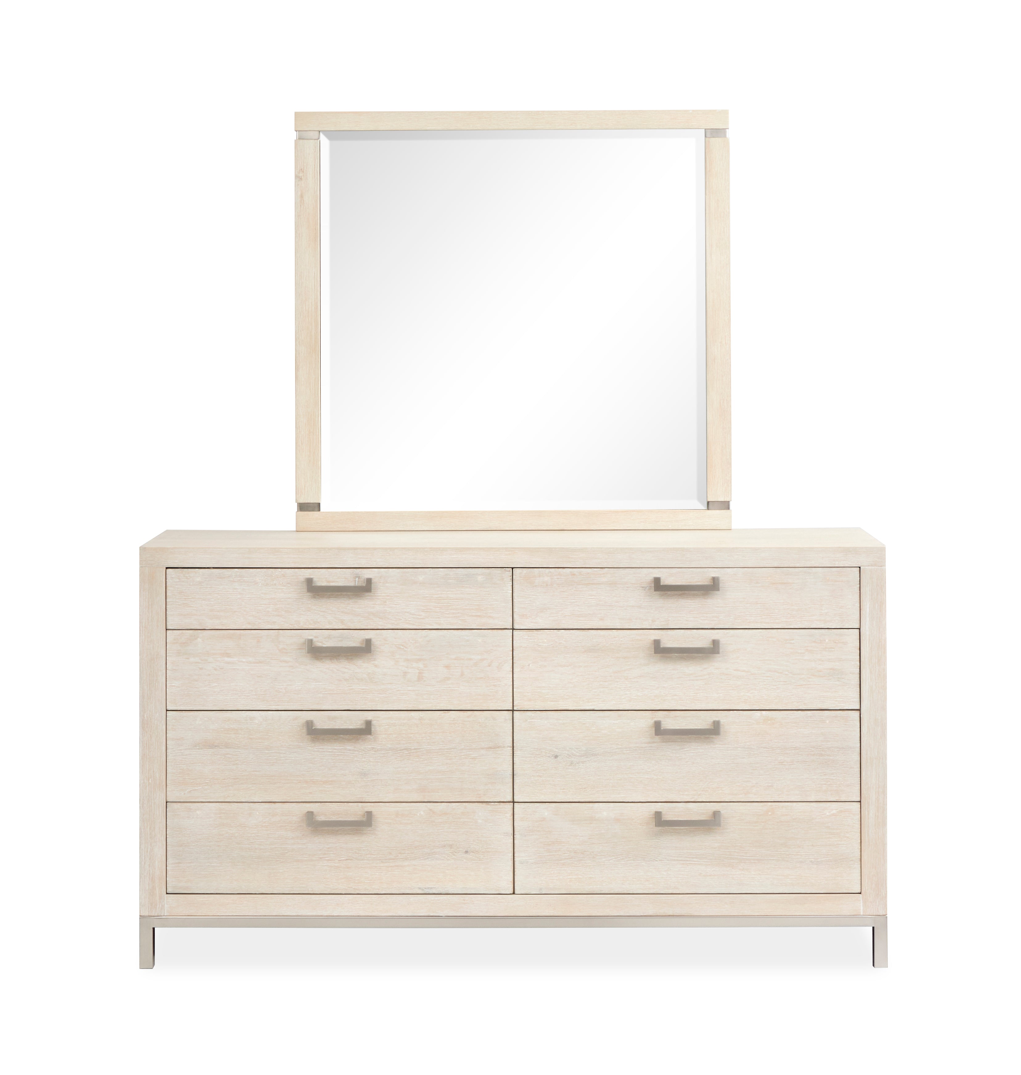 Addison Lane White Landscape Mirror in White Oat