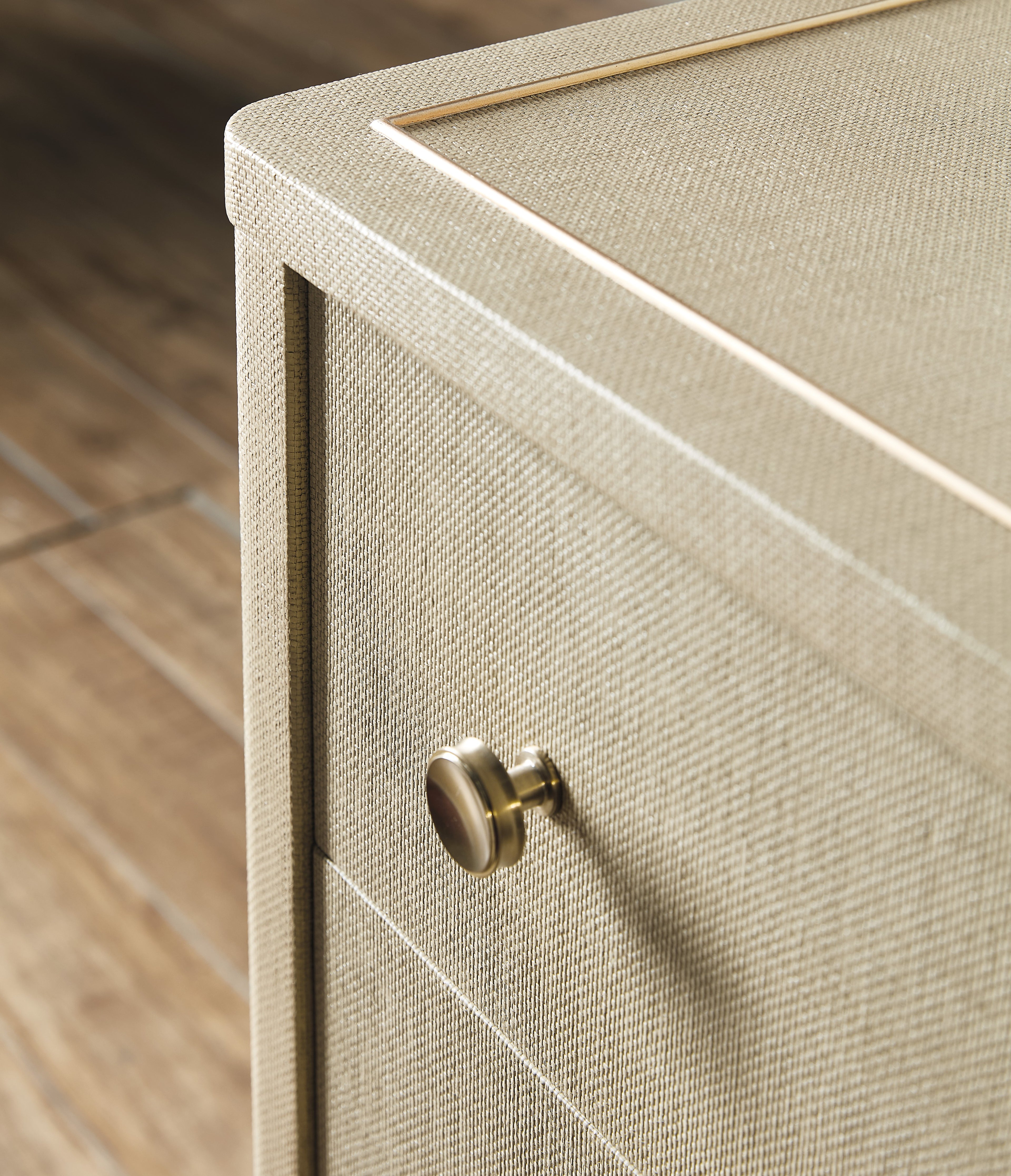 Hooker Furniture Archives Raffia Three-Drawer Chest in Browns