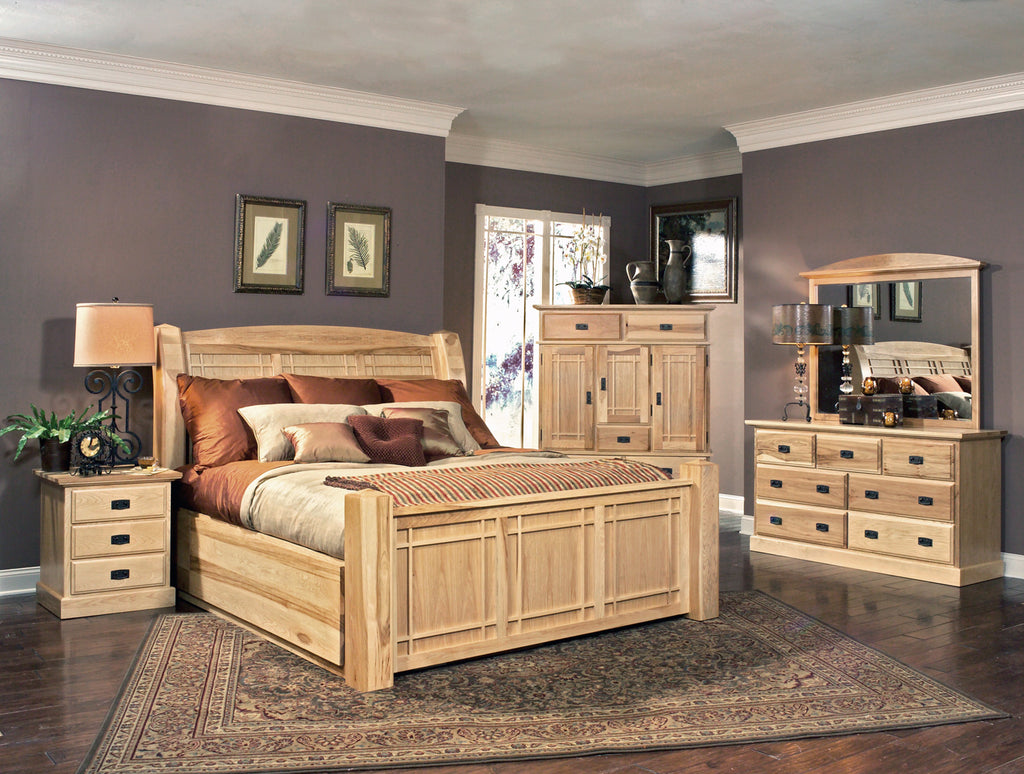 A-America Amish Highlands Arch Panel Bed W/Storage in Natural