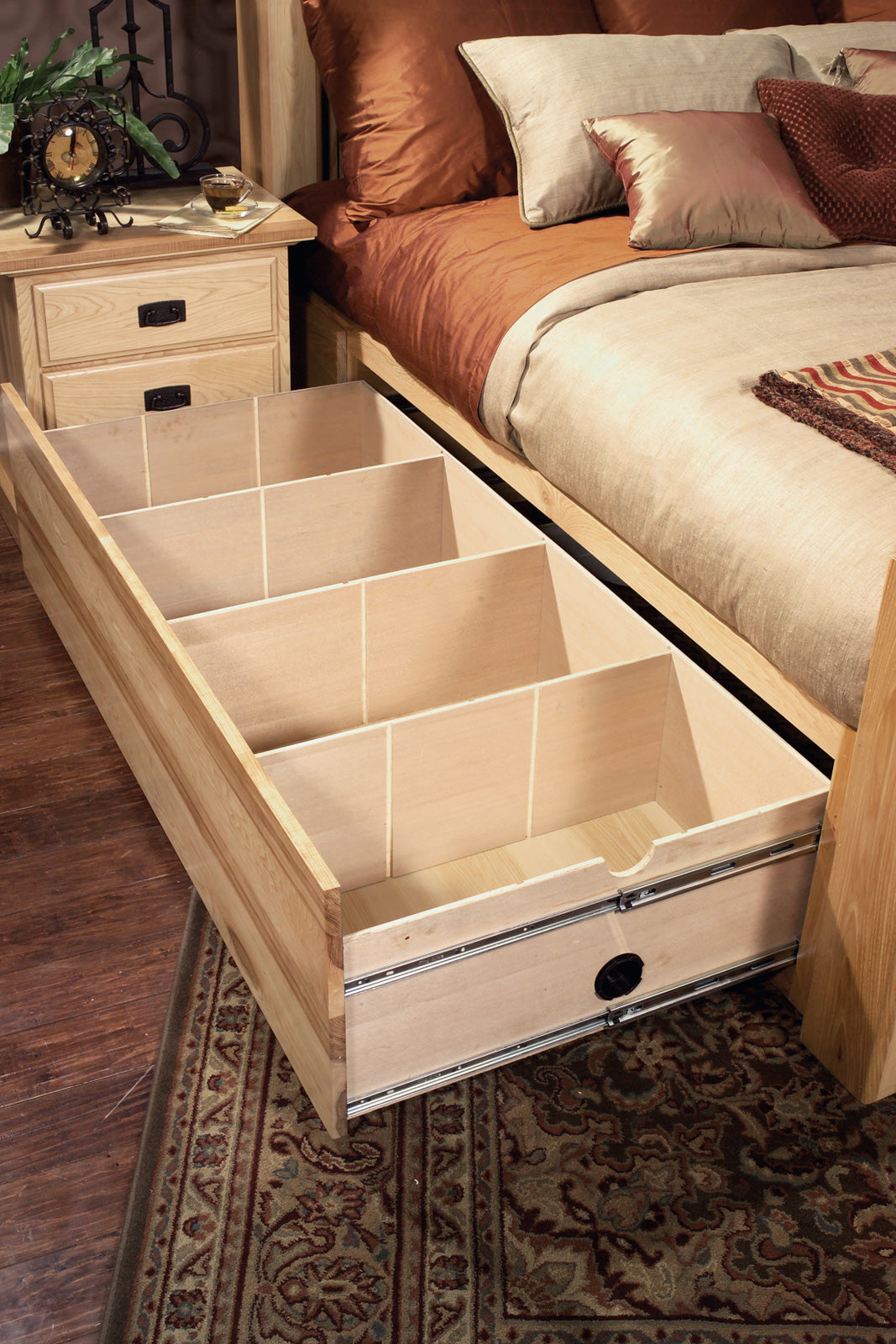 A-America Amish Highlands Arch Panel Bed W/Storage in Natural