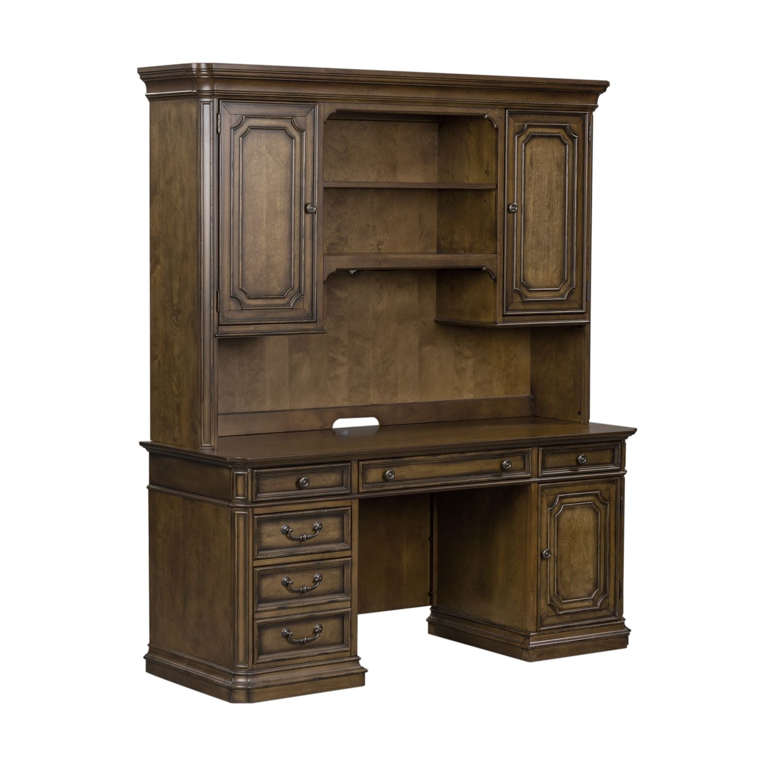 Liberty Furniture Amelia Jr Executive Credenza Set in Antique Toffee
