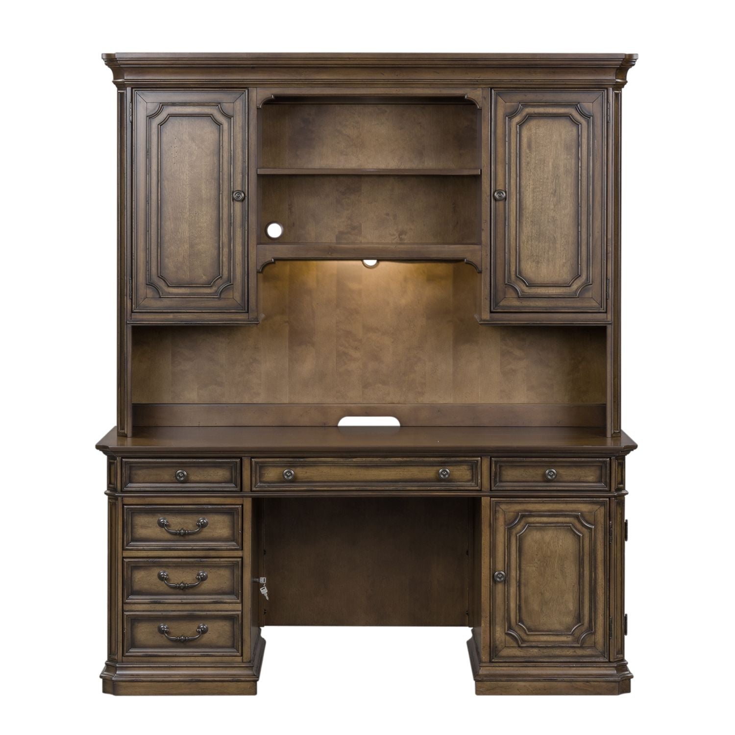 Liberty Furniture Amelia Jr Executive Credenza Set in Antique Toffee