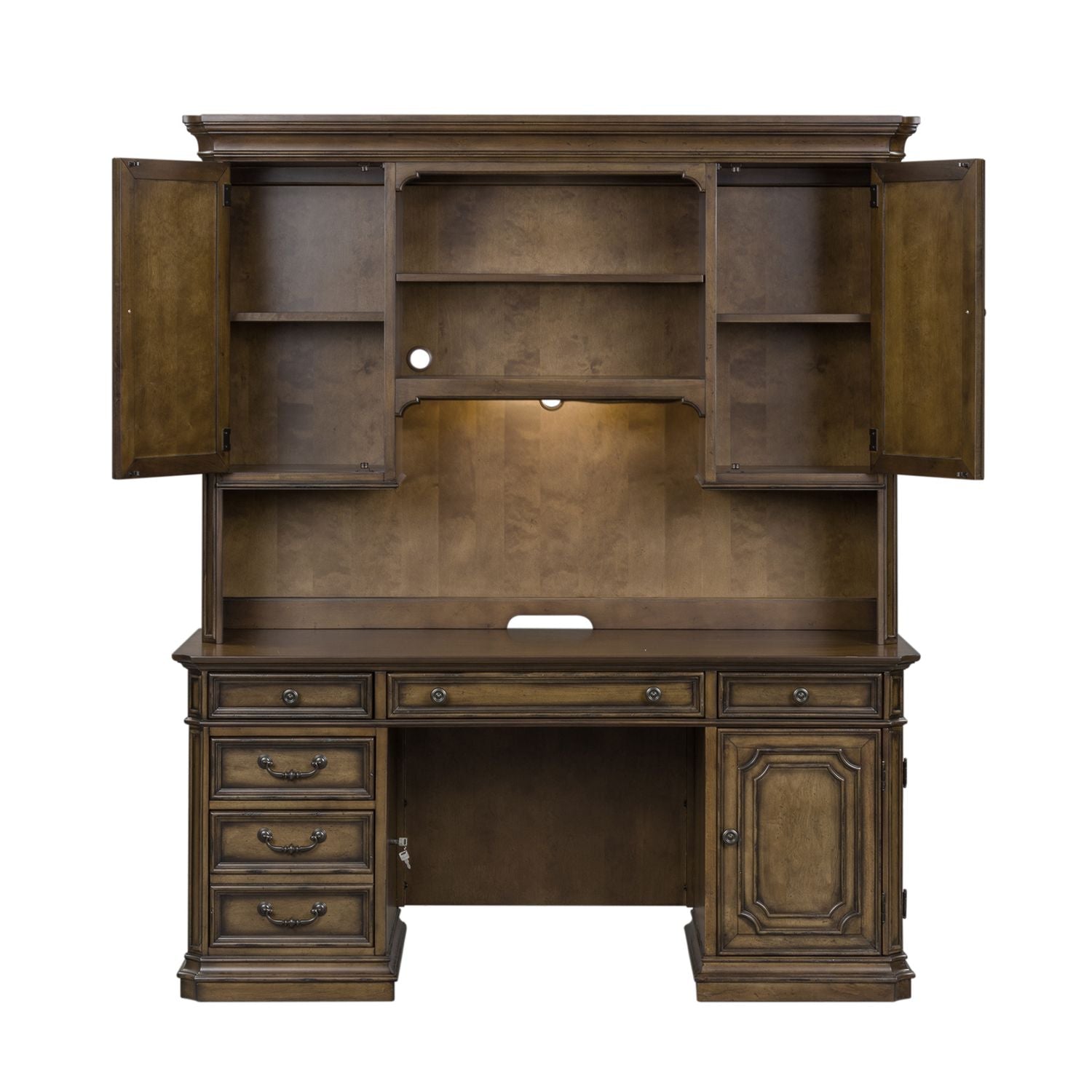 Liberty Furniture Amelia Jr Executive Credenza Set in Antique Toffee