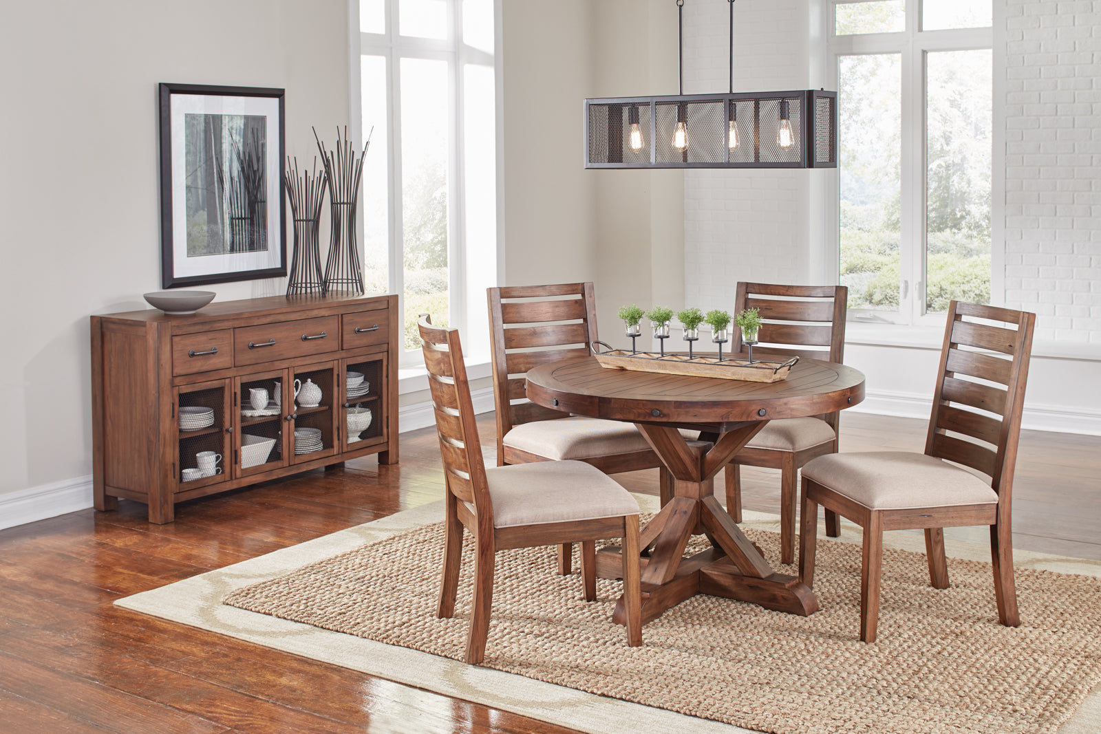 A-America Anacortes Ladderback Side Chair Uph Seat in Salvaged Mahogany