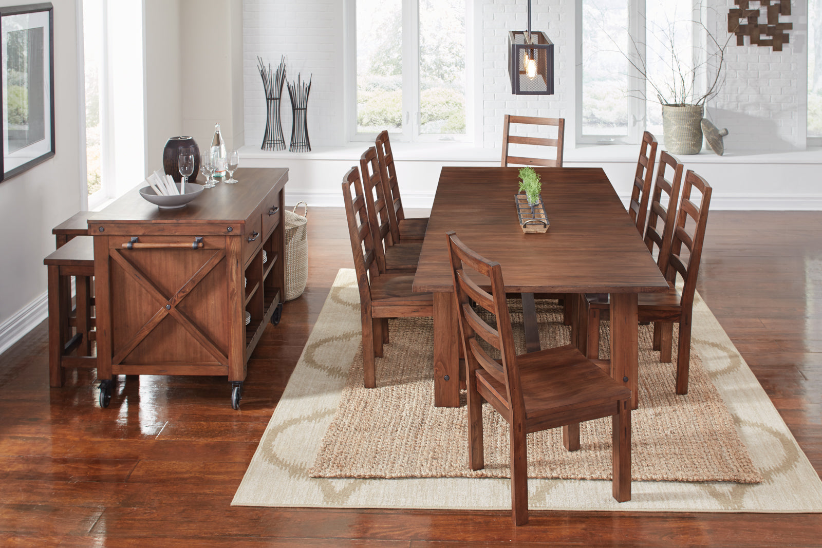 A-America Anacortes Trestle Table in Salvaged Mahogany