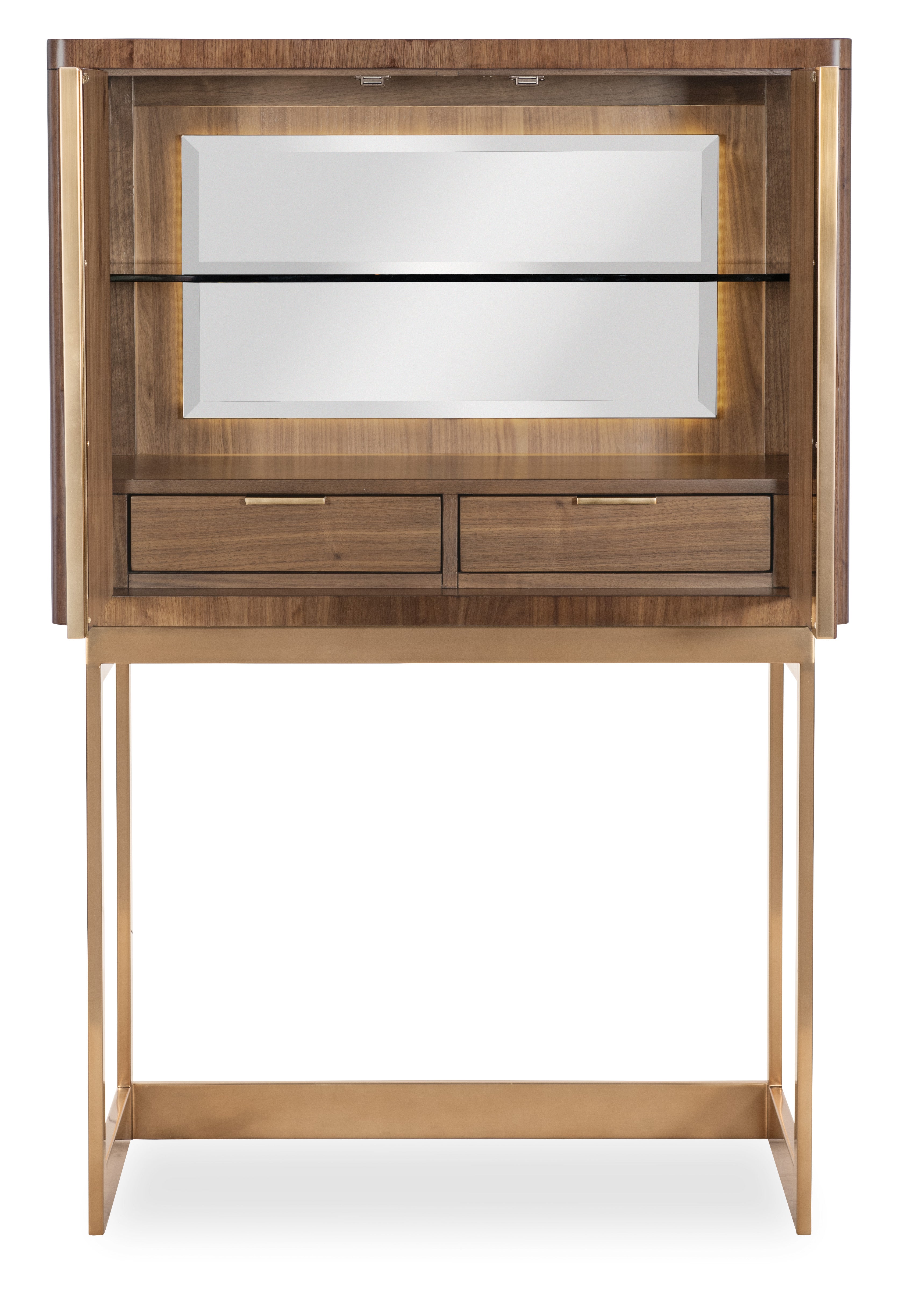 Hooker Furniture Eleana Bar on Stand in Light Caramel/Sunlit Bronze