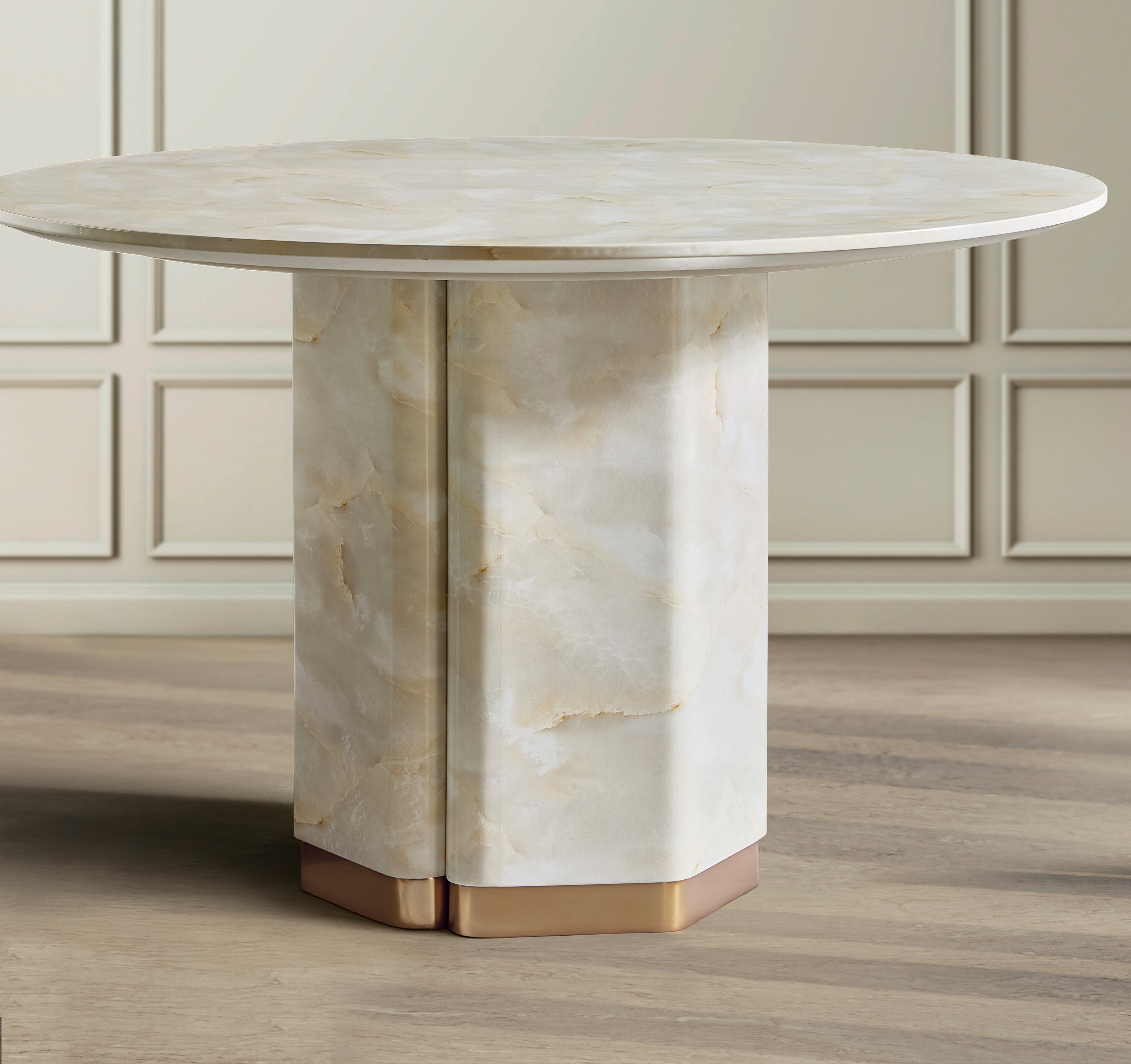 Hooker Furniture Eleana Round Dining Table in Faux Onyx