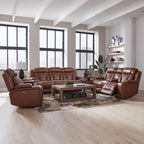 Liberty Furniture Caswell Loveseat w/Console P2 & ZG in Nature Chestnut