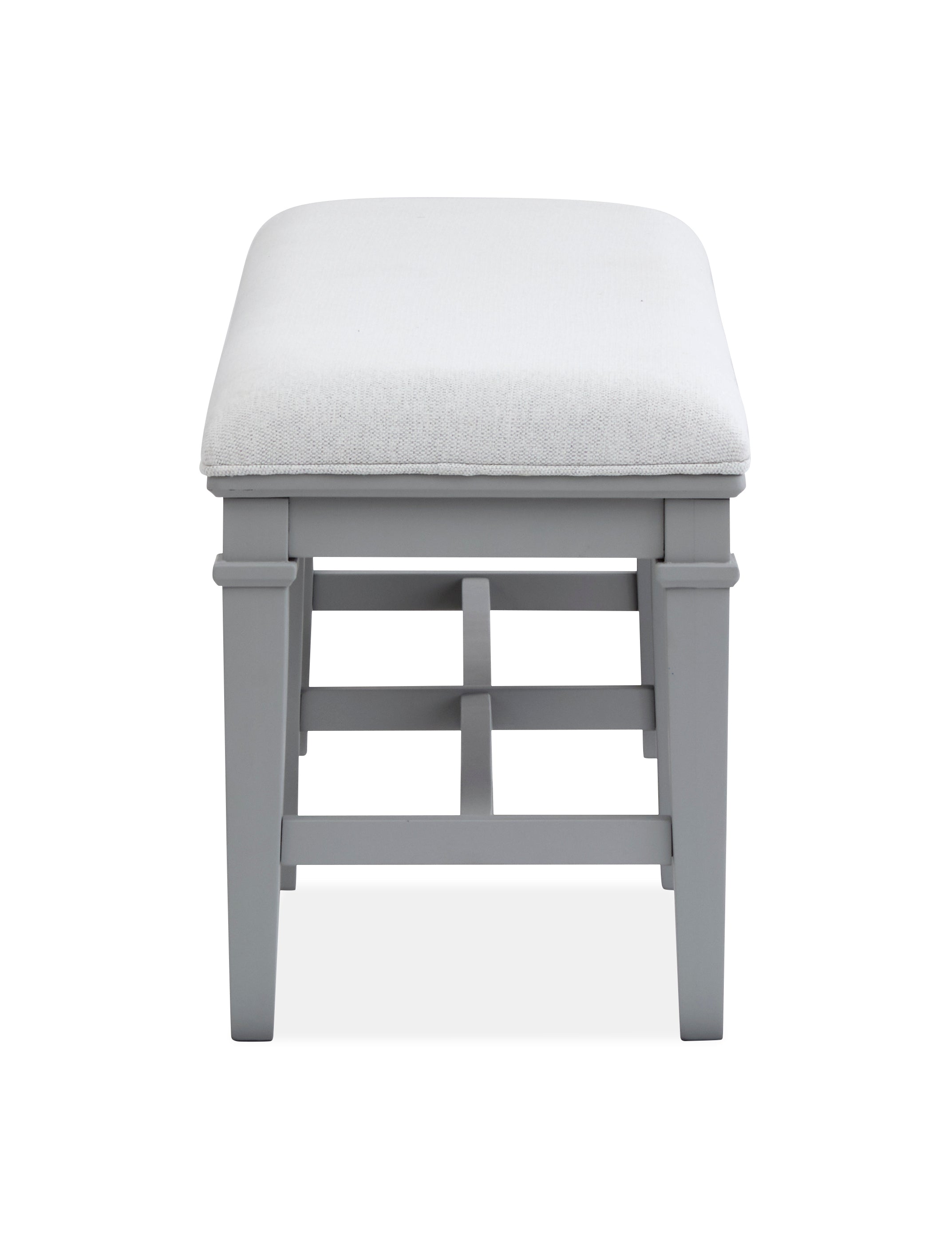 Charleston Bench w/Upholstered Seat - Grey in Harbor Gray