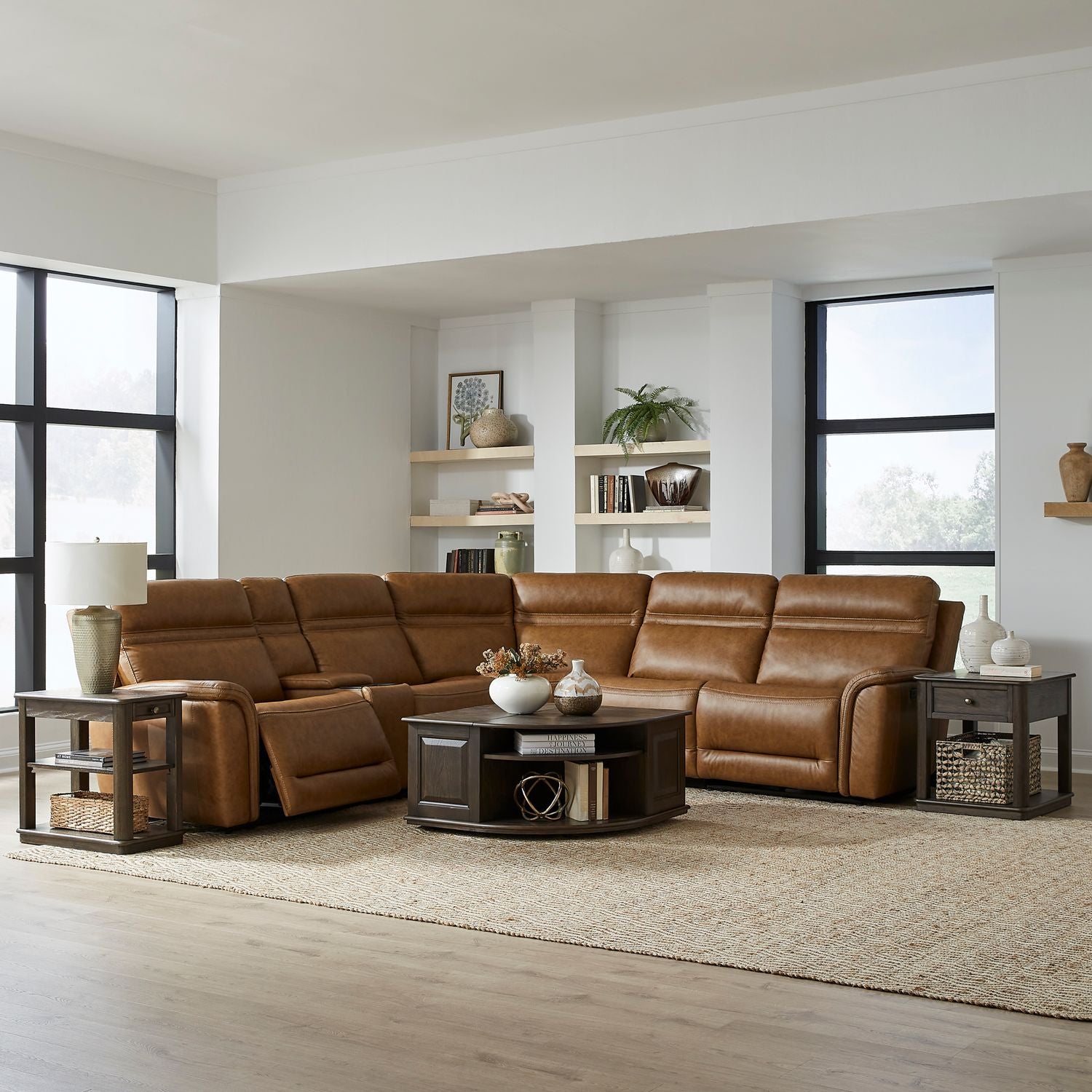 Liberty Furniture Cooper 6 Piece Sectional in Camel