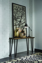 Dartmouth Rectangular Sofa Table in Sawmill and Galvanized
