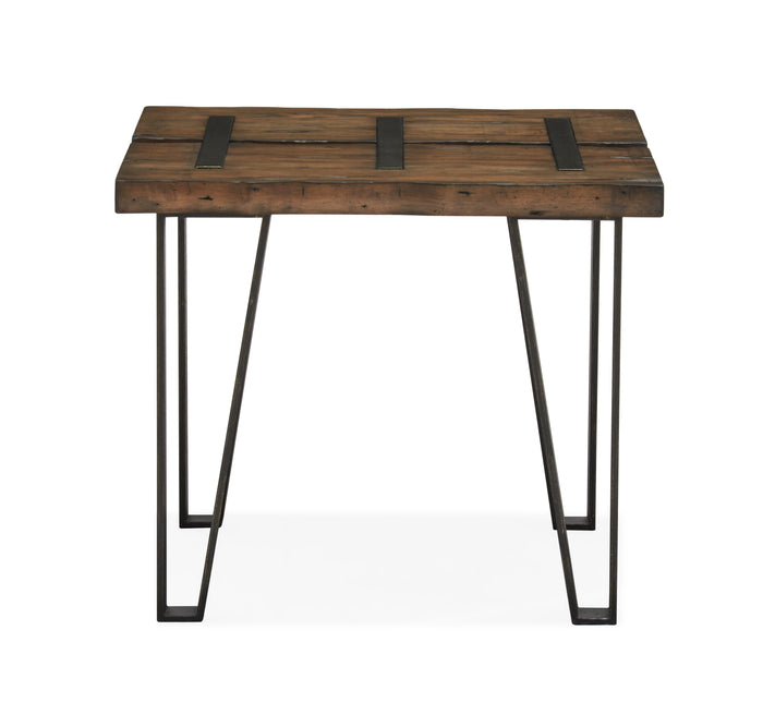 Dartmouth Rectangular End Table in Sawmill and Galvanized