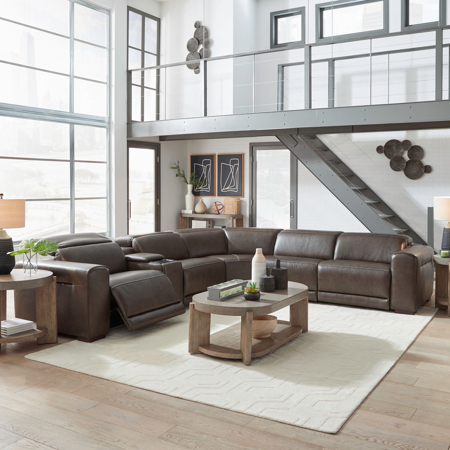 Liberty Furniture Deacon 6 Piece Sectional in Boston Charcoal