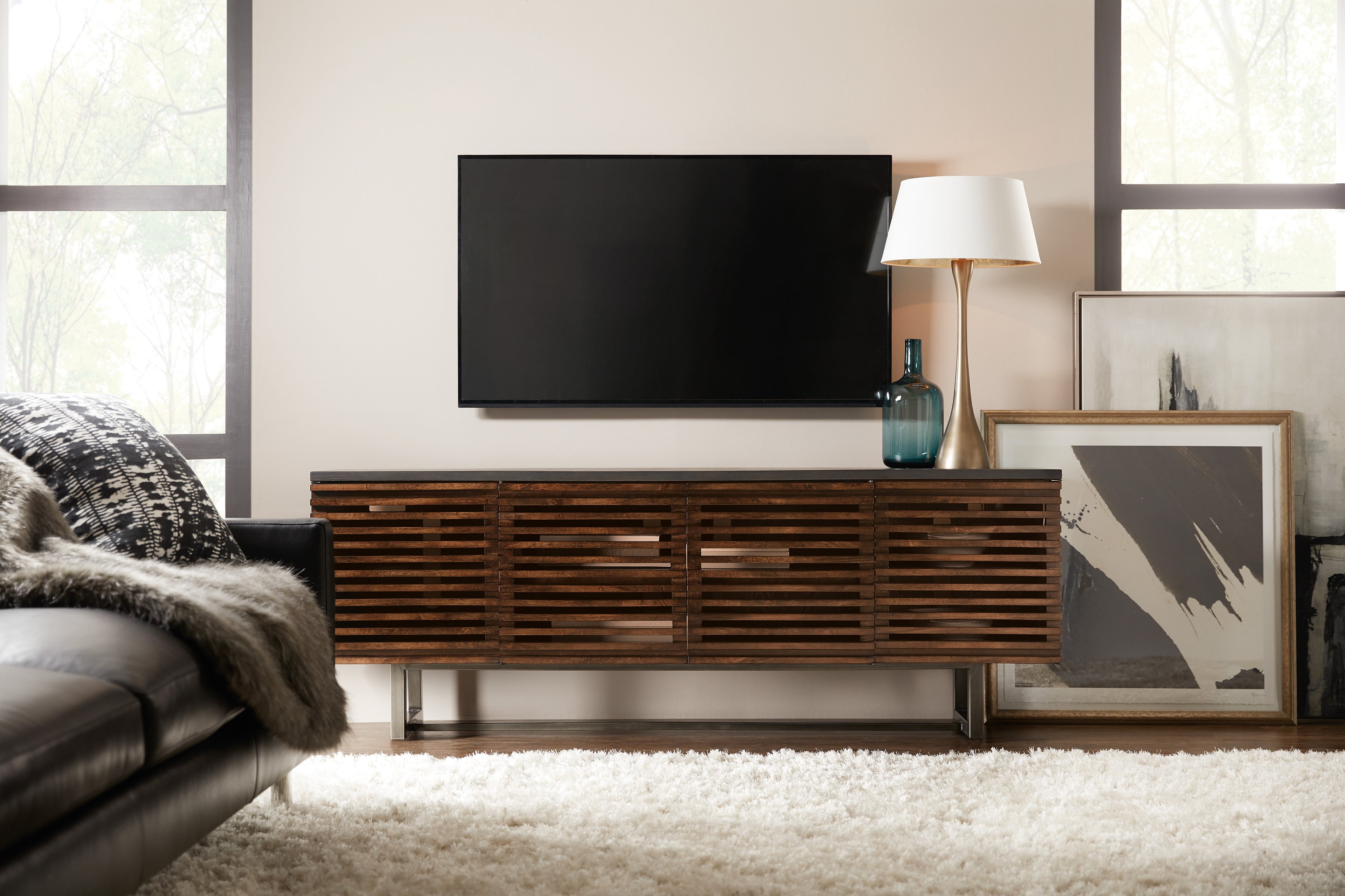 Hooker Furniture Solstice 78in Entertainment Console in Medium Wood