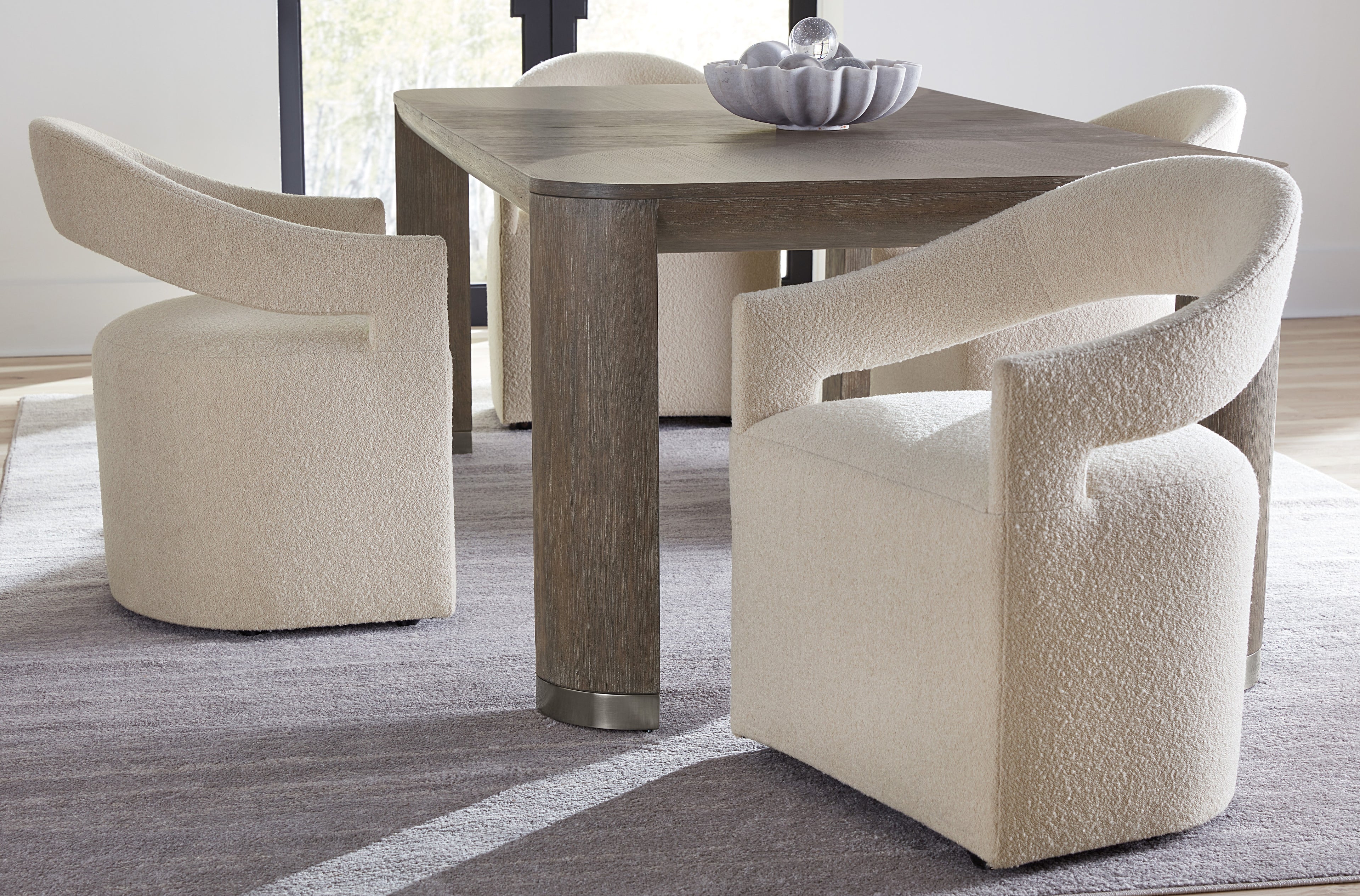 Hooker Furniture Modern Mood Leg Dining Table with 1-24in Leaf in Mink