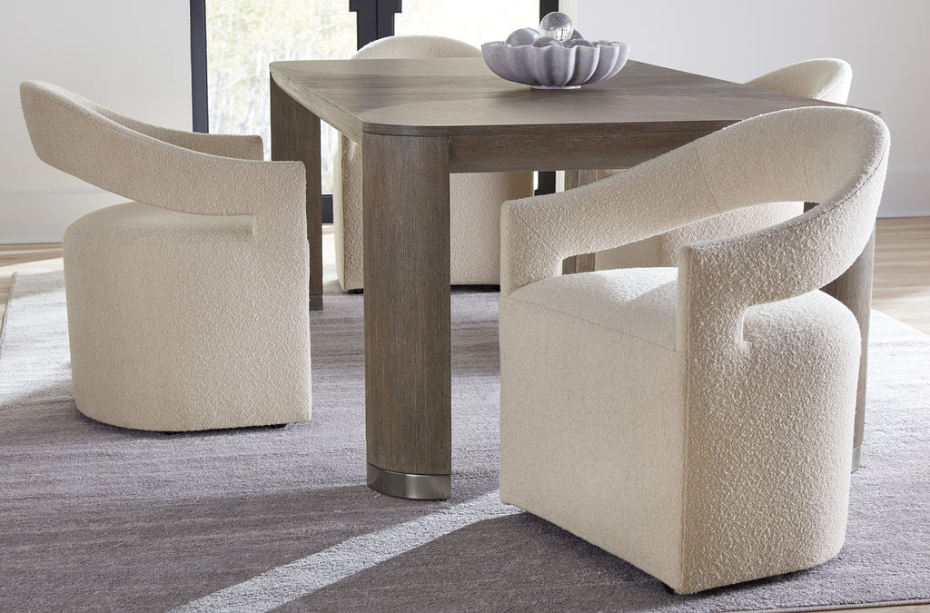 Hooker Furniture Modern Mood Leg Dining Table with 1-24in Leaf in Mink