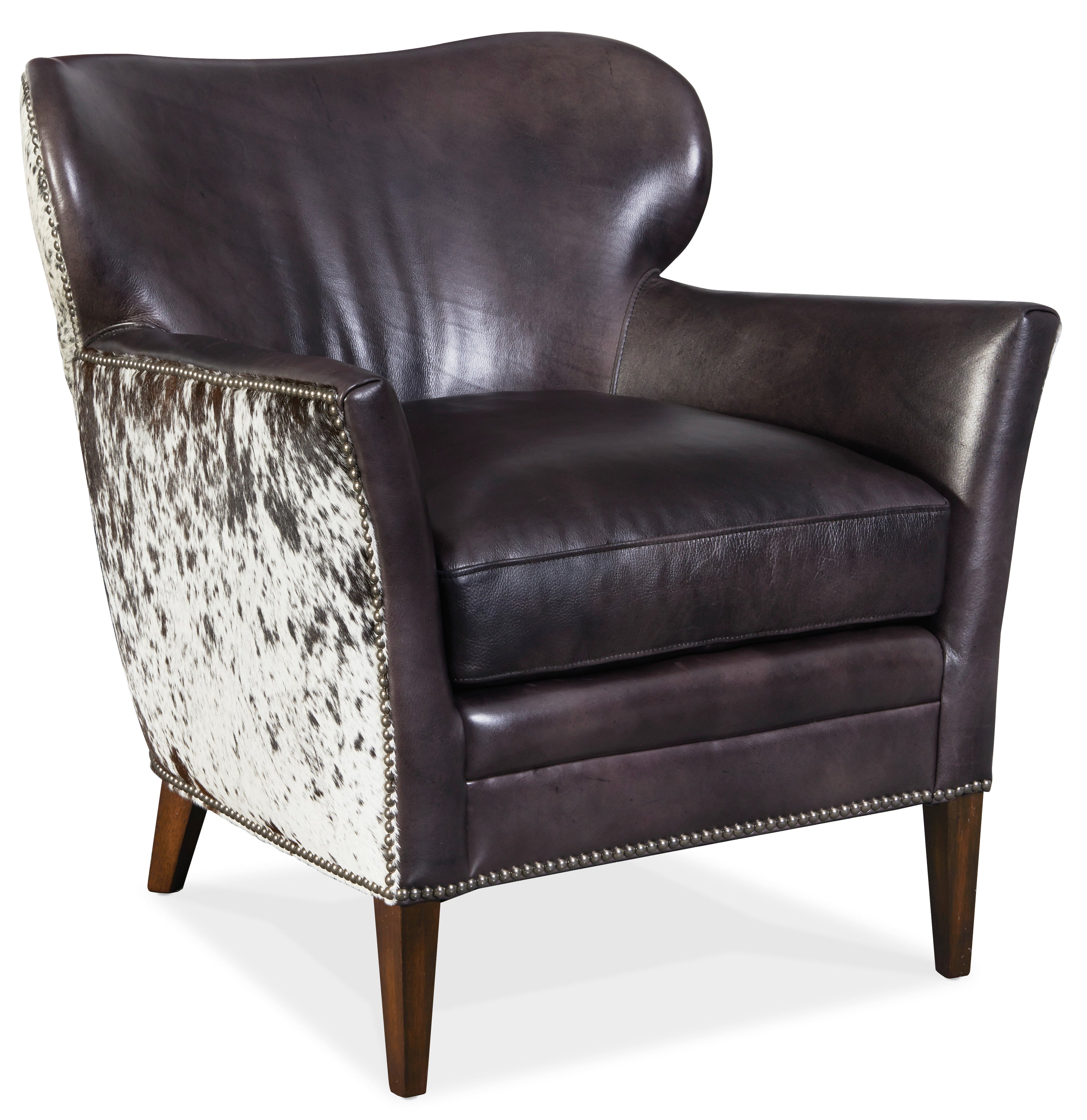 Hooker Furniture Kato Leather Club Chair with Dark HOH