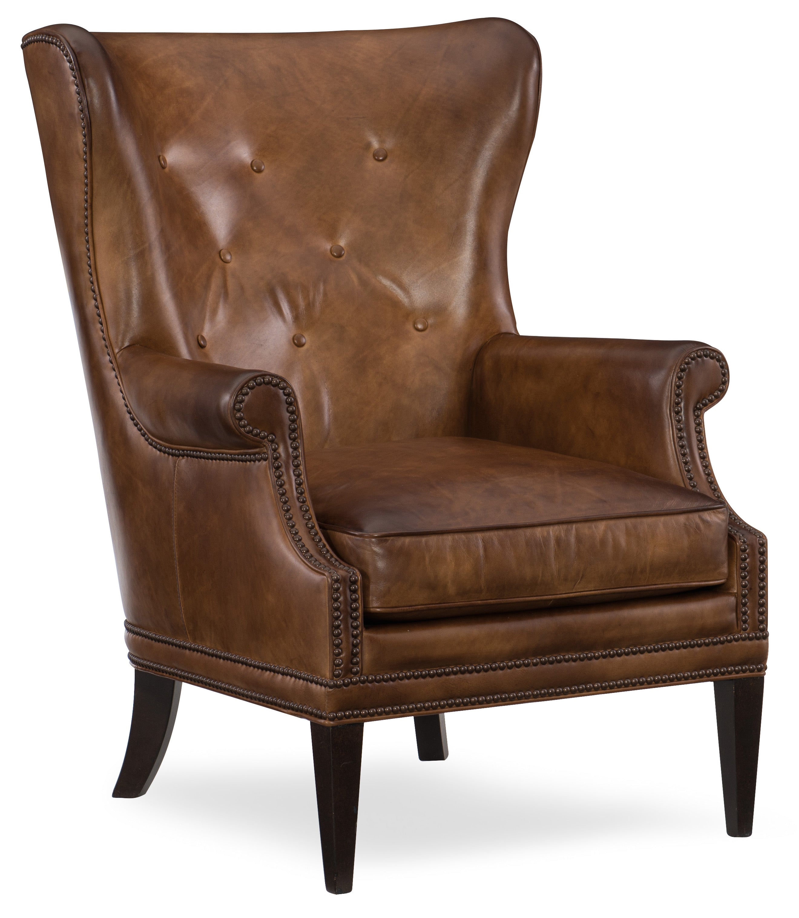 Hooker Furniture Maya Wing Club Chair in Brown