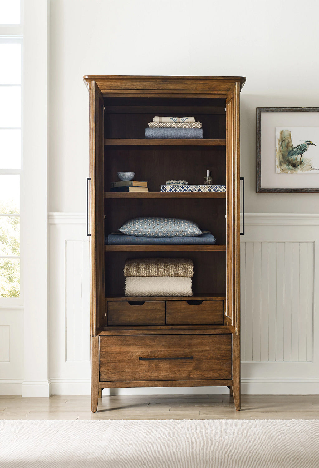 Abode Kingsley Narrow Armoire in Warm Brunette