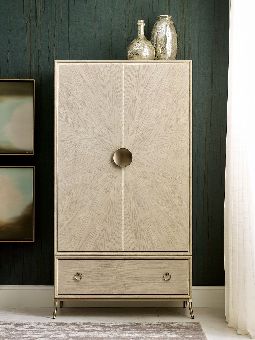 Lenox Astral Armoire in Alabaster/Champagne