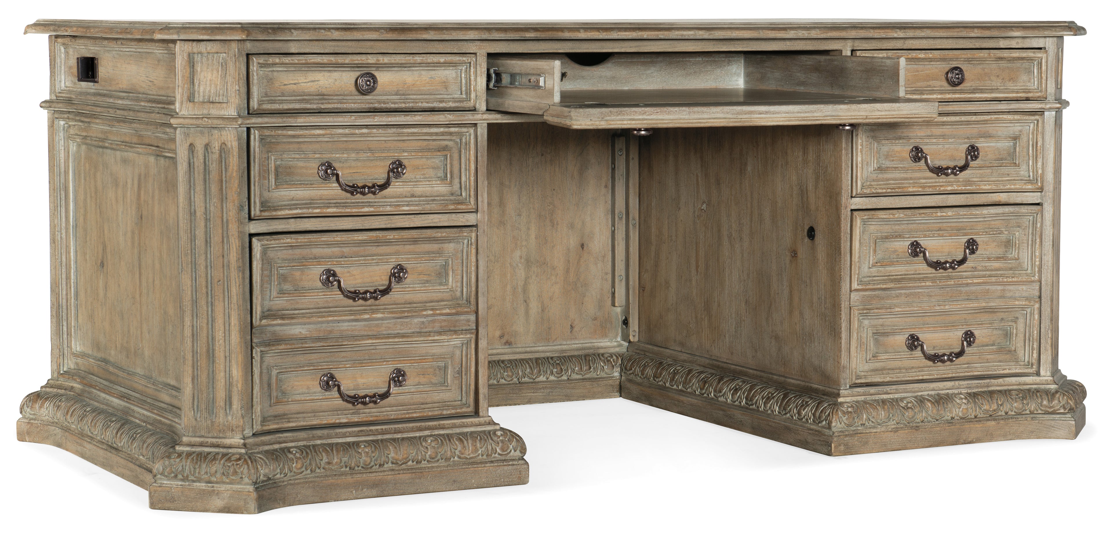 Hooker Furniture Castella Executive Desk in Medium Wood