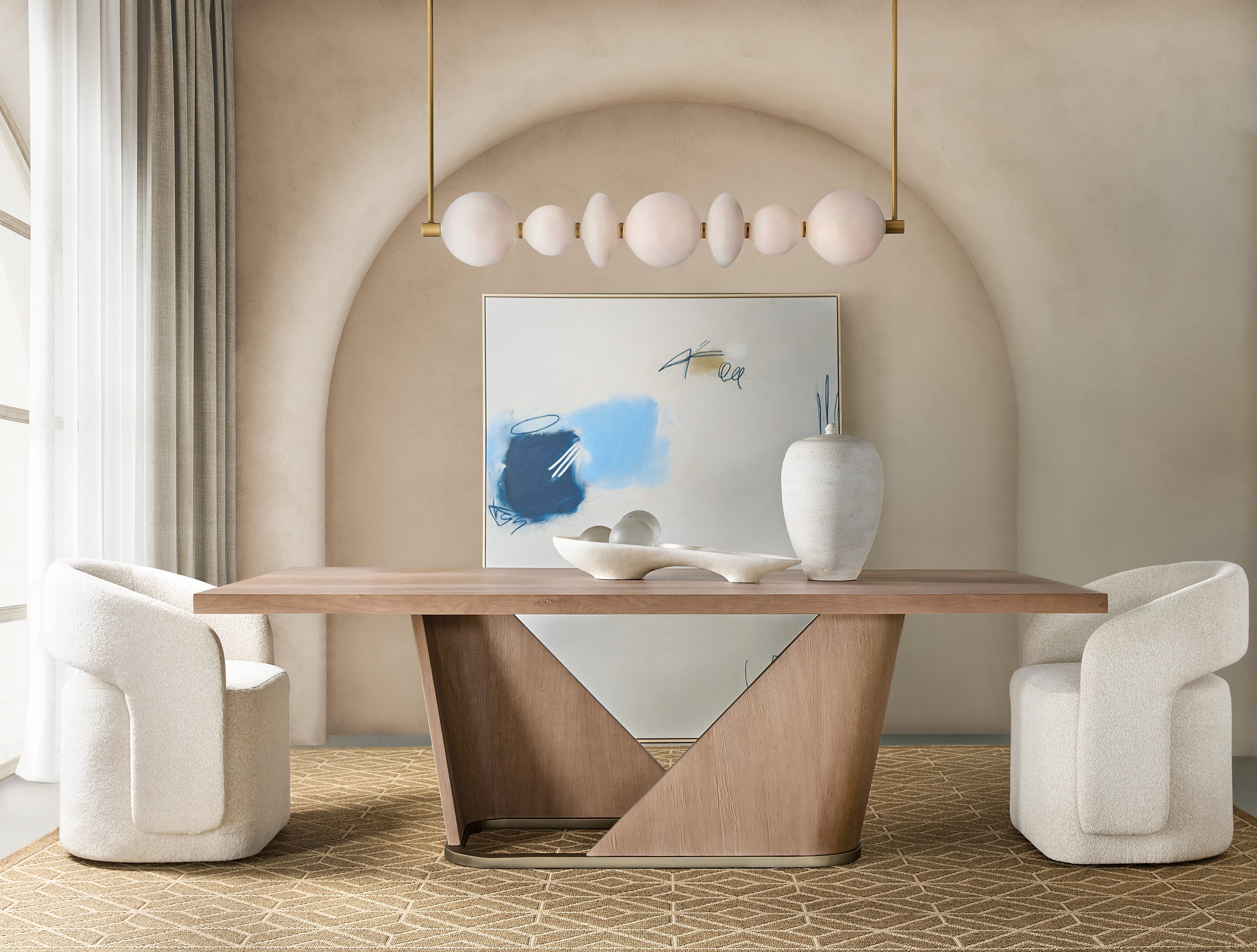 Hooker Furniture Commerce and Market Open Concept Upholstered Dining Chair in Off-White