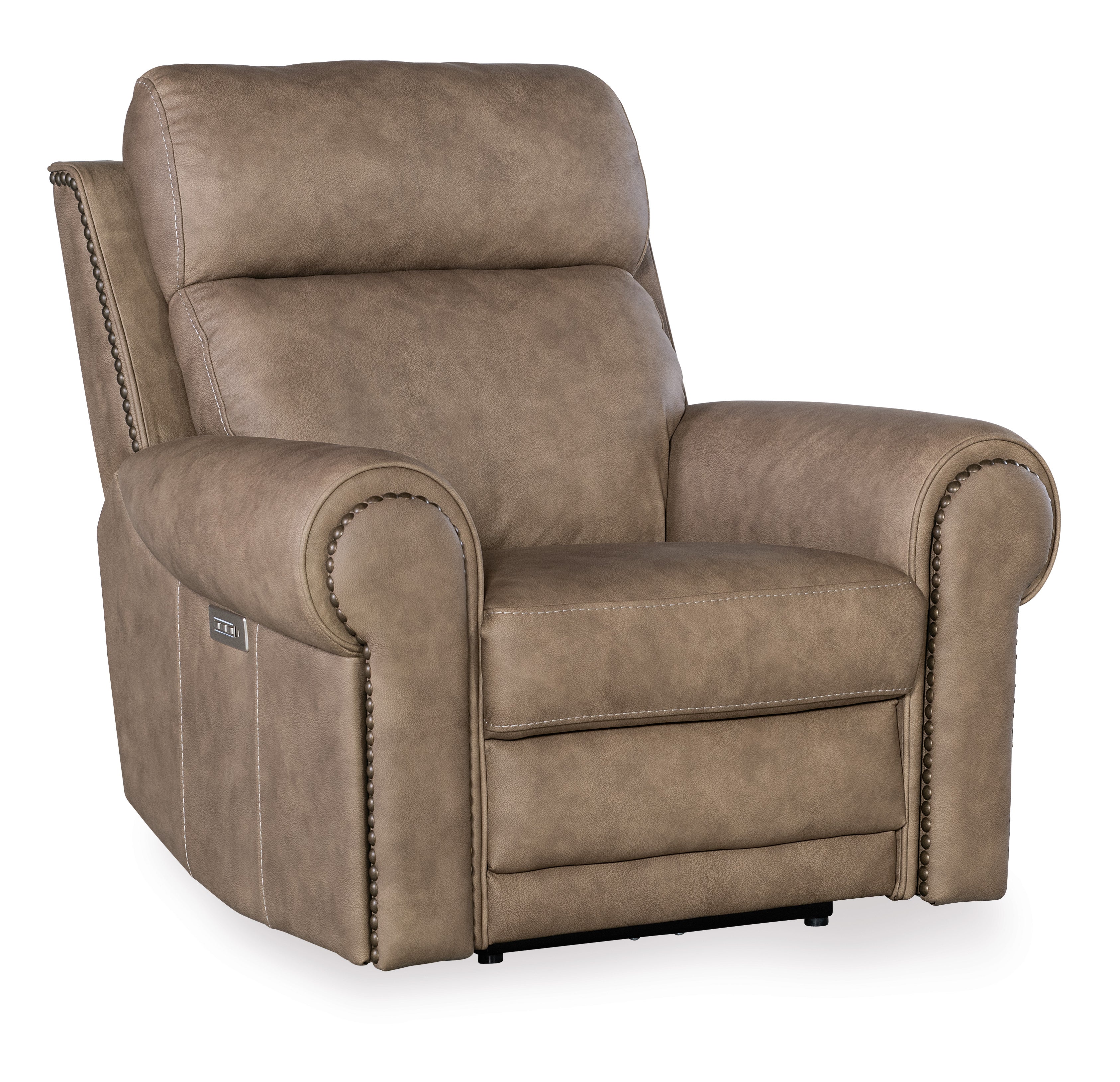 Hooker Furniture Duncan Power Recliner with Power Headrest & Lumbar in Brown