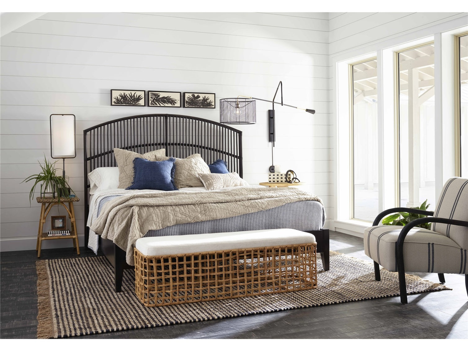 Getaway Bench in Natural Rattan