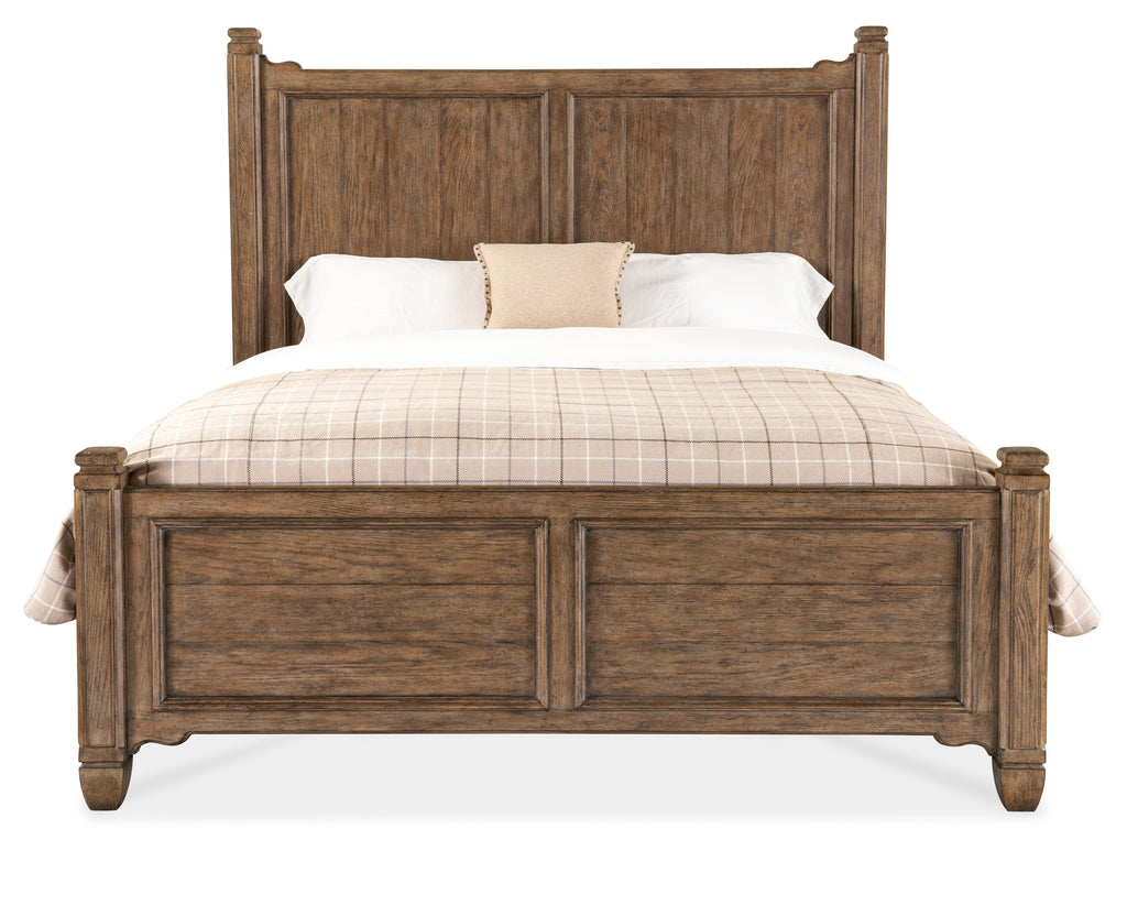 Hooker Furniture Americana Panel Bed in Medium Wood