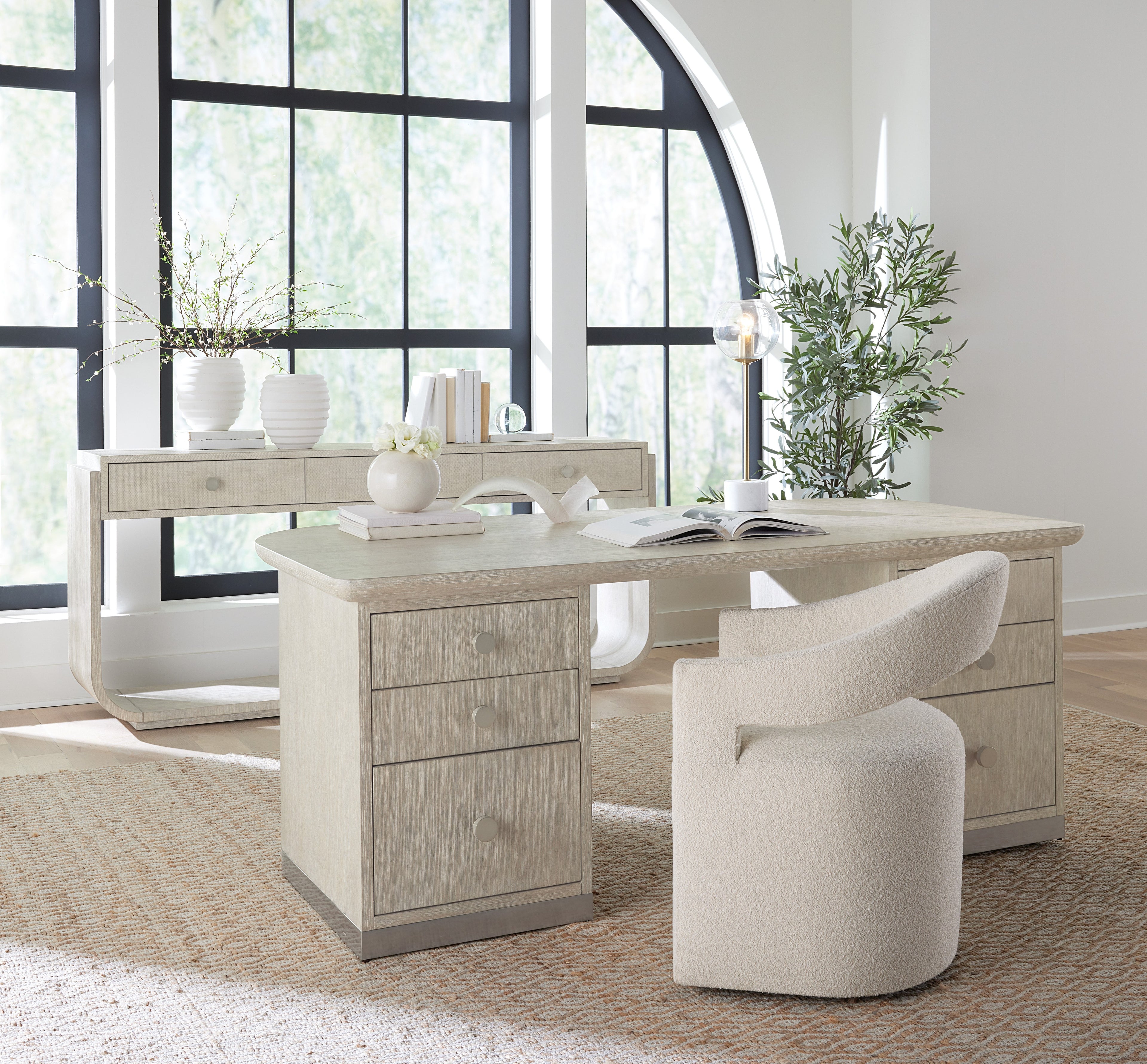 Hooker Furniture Modern Mood Upholstered Arm Chair in Inverness Natural