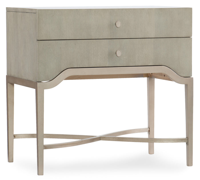 Hooker Furniture Elixir Two-Drawer Nightstand in Light Wood
