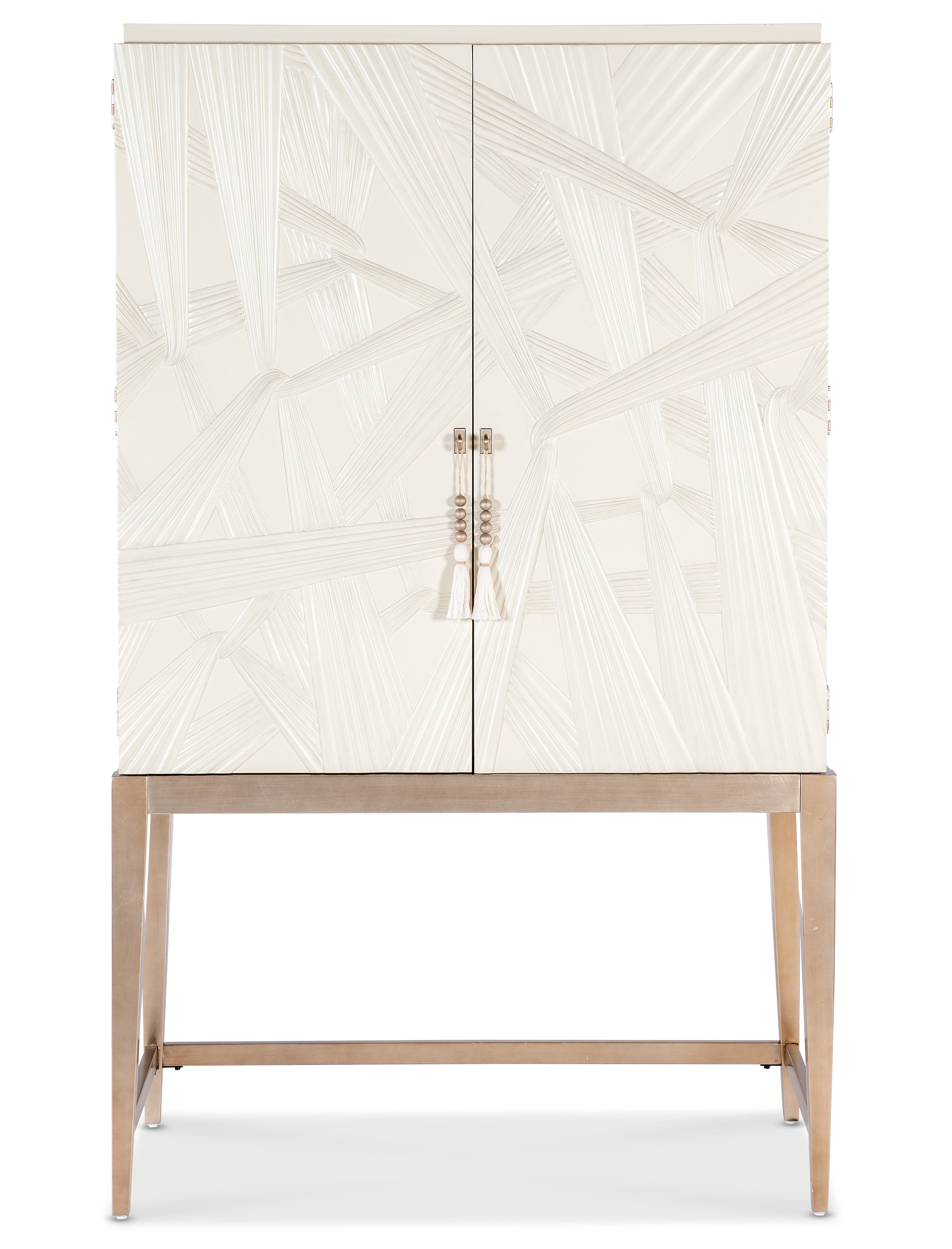 Hooker Furniture Melange Dream Weaver Bar Cabinet in Champagne