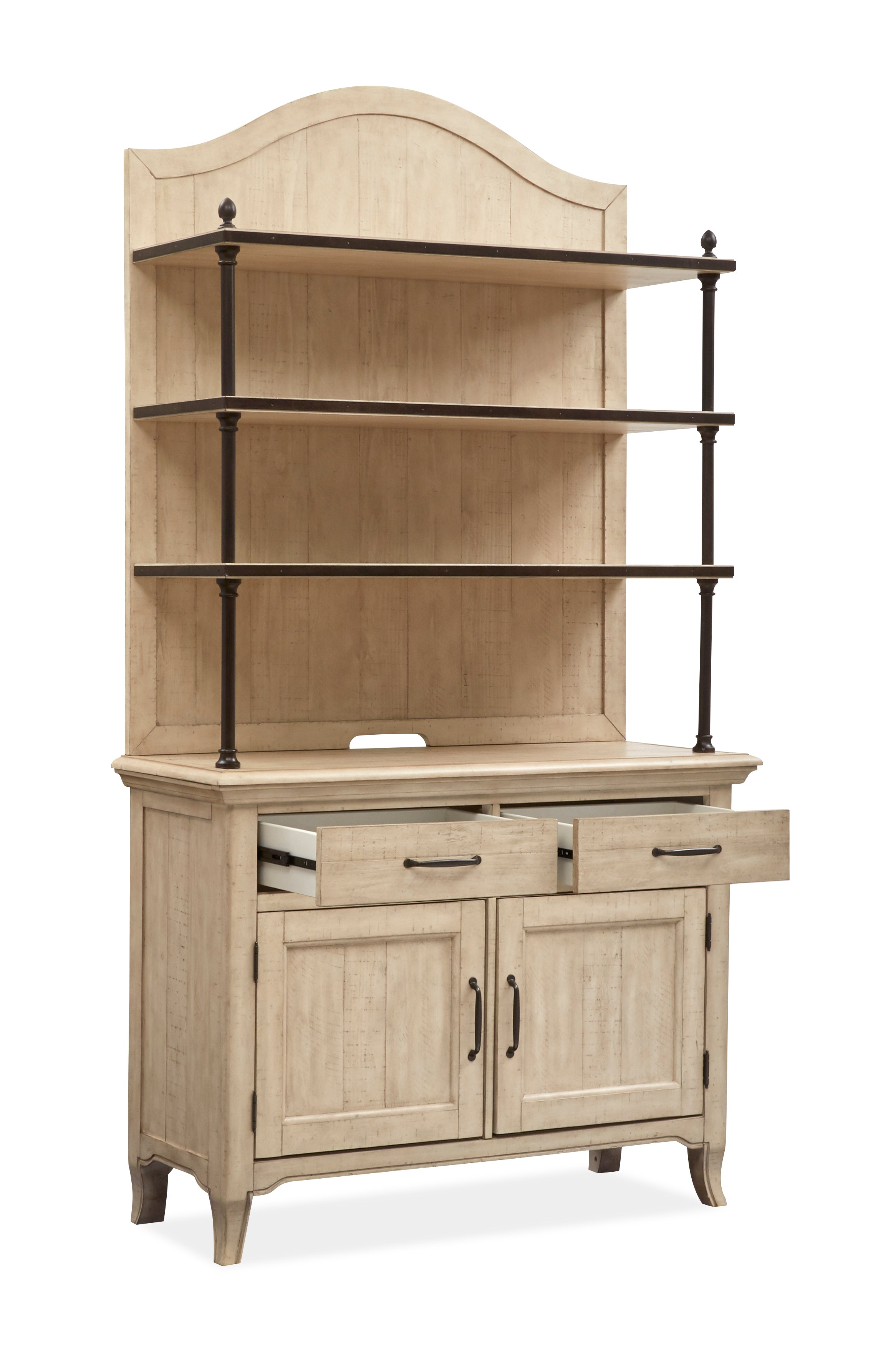 Harlow Buffet with Hutch in Weathered Bisque