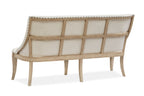 Harlow Dining Bench w/Upholstered Seat & Back in Weathered Bisque