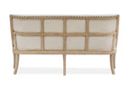 Harlow Dining Bench w/Upholstered Seat & Back in Weathered Bisque