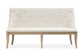 Harlow Dining Bench w/Upholstered Seat & Back in Weathered Bisque