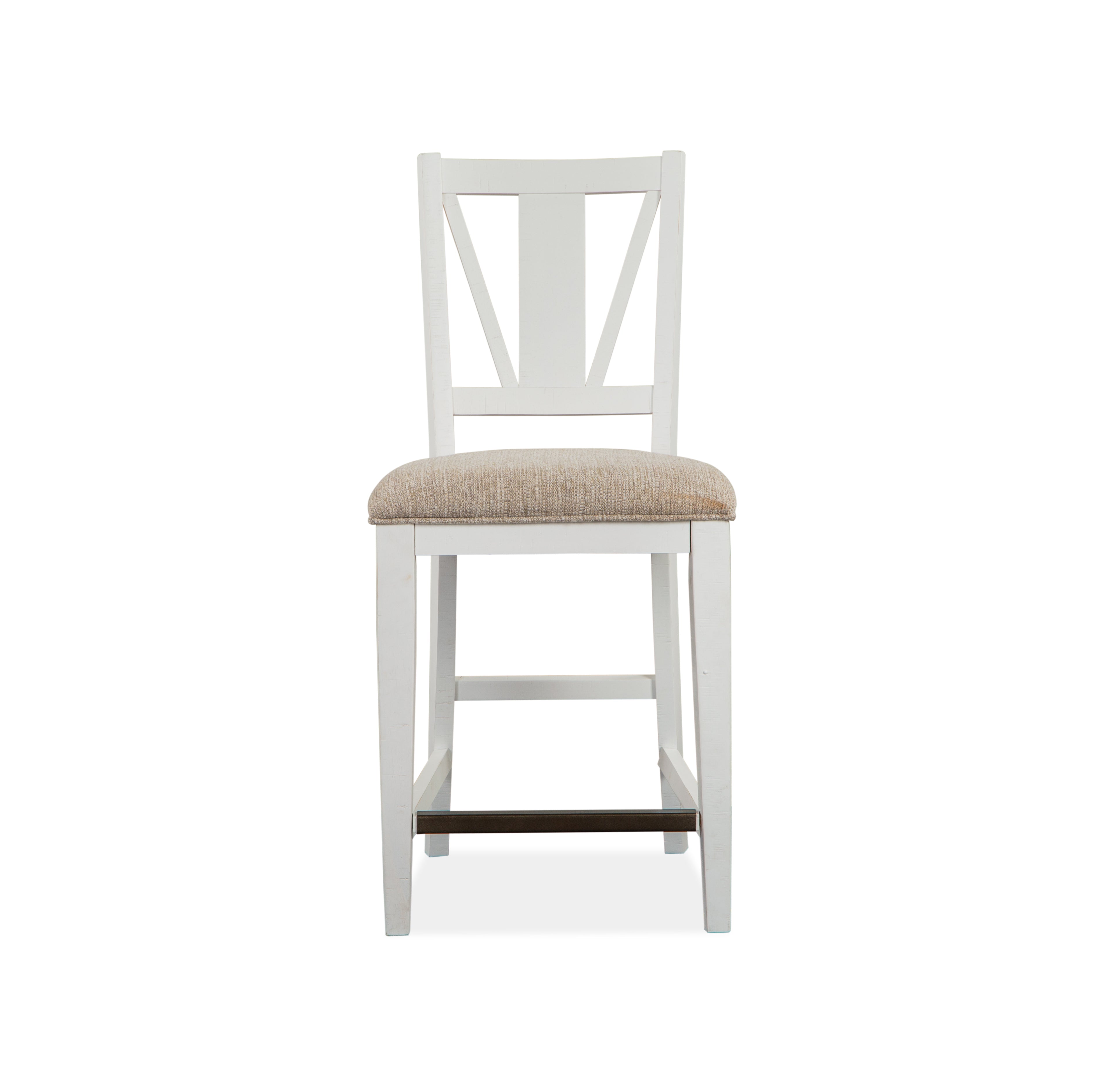 Heron Cove Counter Chair w/Upholstered Seat (2/ctn) in Chalk White and Dovetail Grey