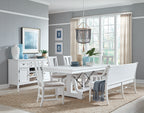 Heron Cove Bench w/Back in Chalk White and Dovetail Grey