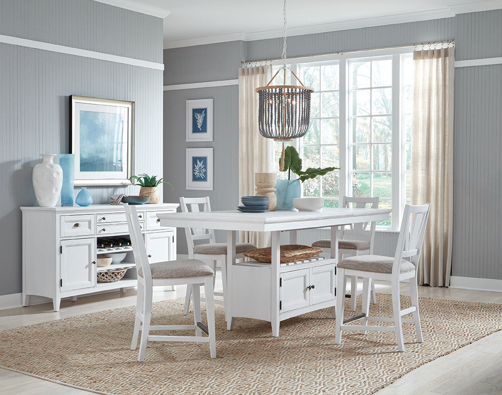 Heron Cove Counter Chair w/Upholstered Seat (2/ctn) in Chalk White and Dovetail Grey
