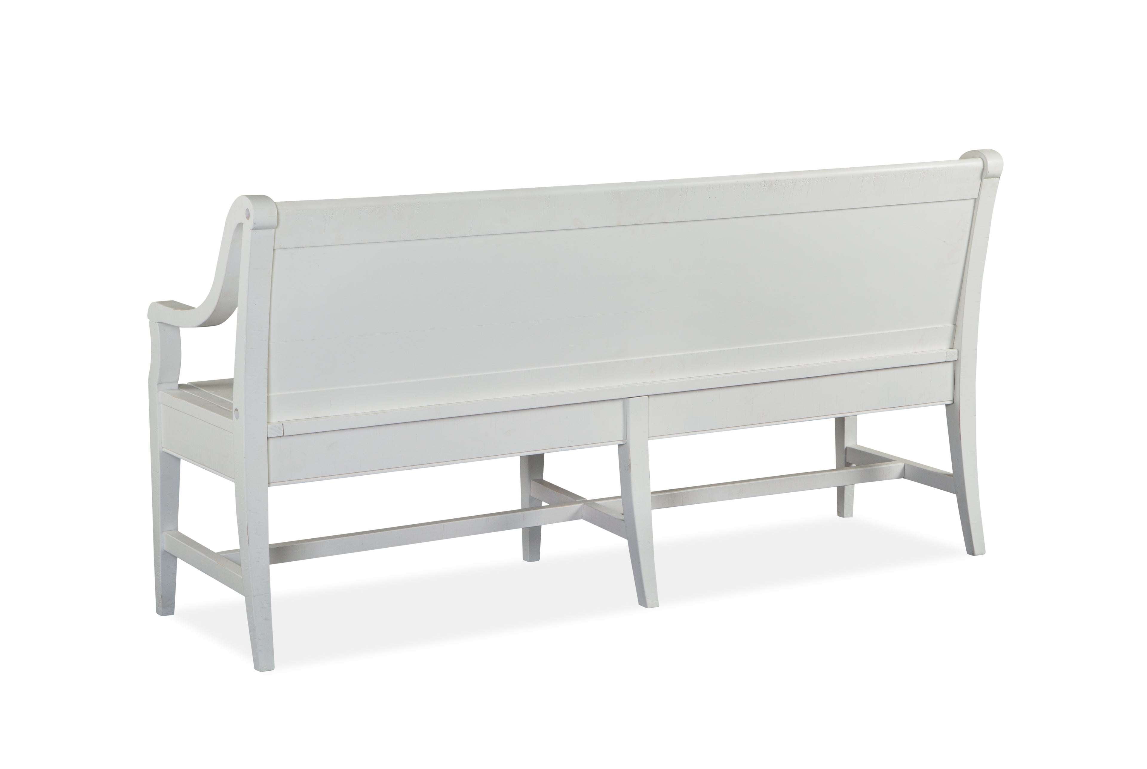 Heron Cove Bench w/Back in Chalk White and Dovetail Grey