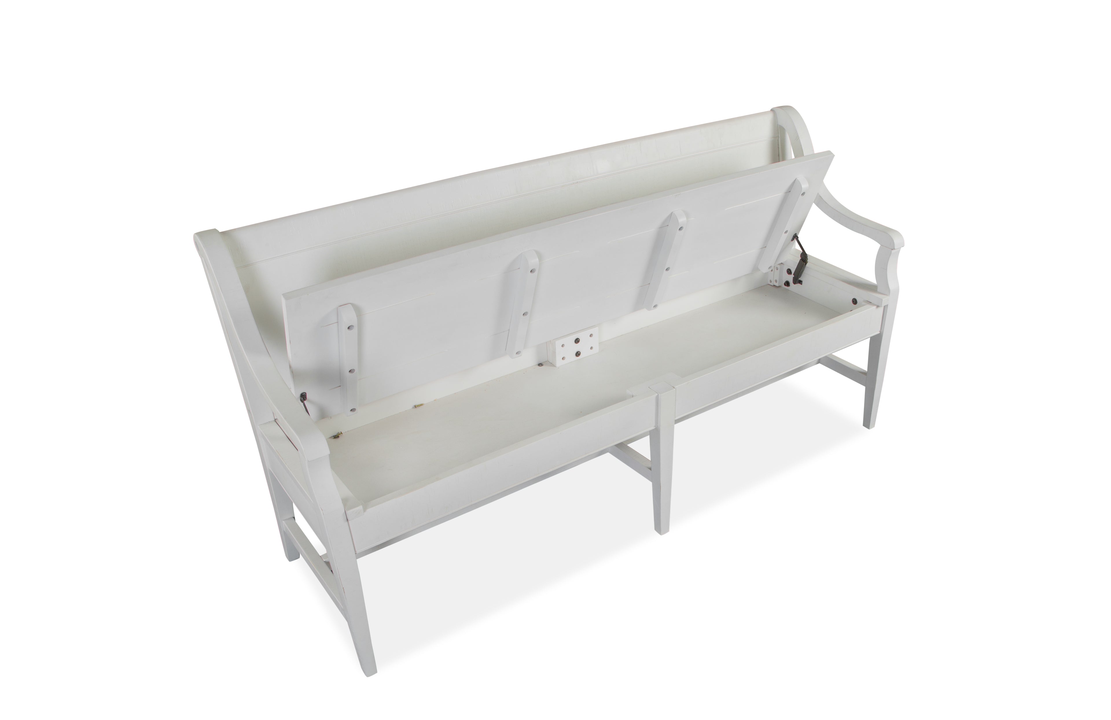 Heron Cove Bench w/Back in Chalk White and Dovetail Grey