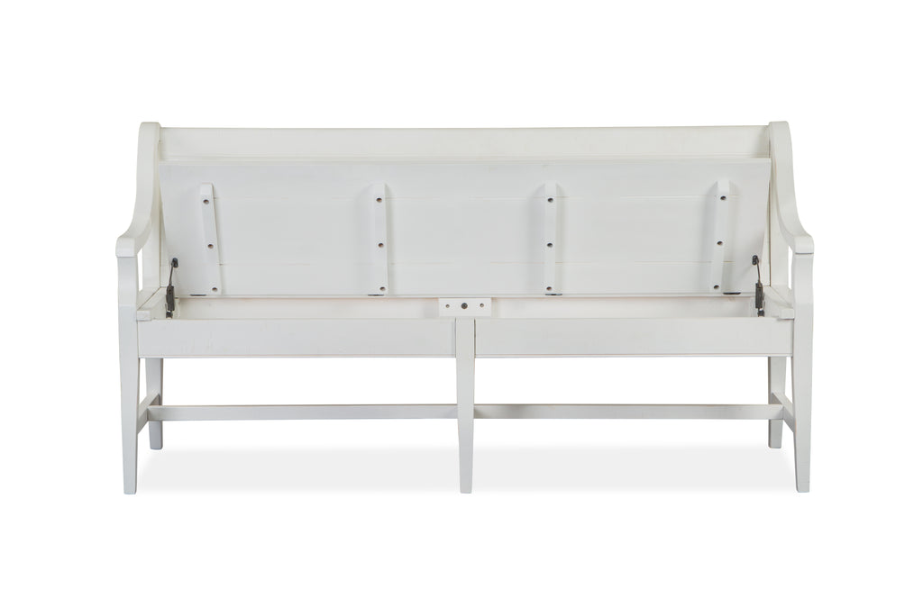 Heron Cove Bench w/Back in Chalk White and Dovetail Grey