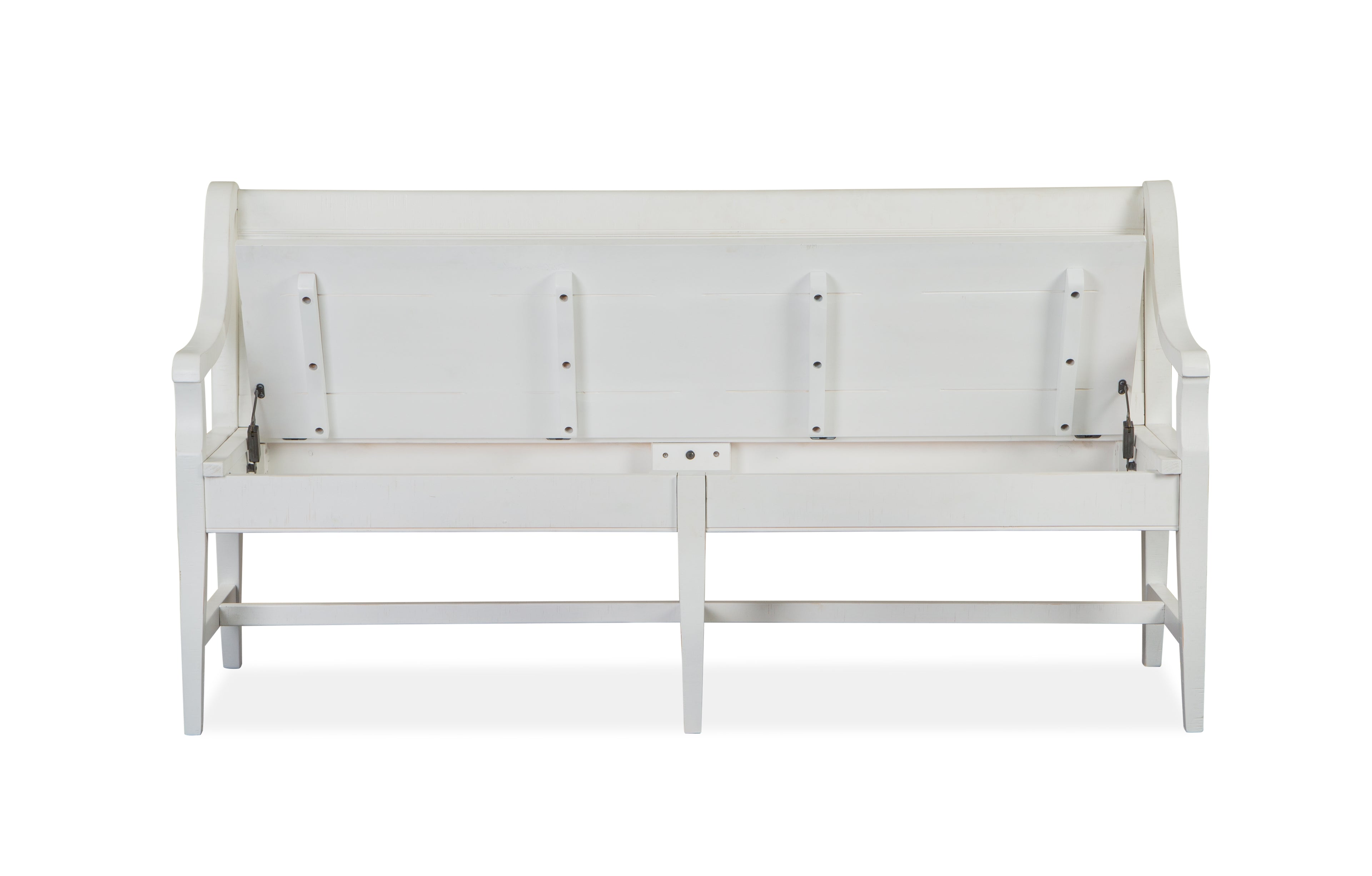 Heron Cove Bench w/Back in Chalk White and Dovetail Grey